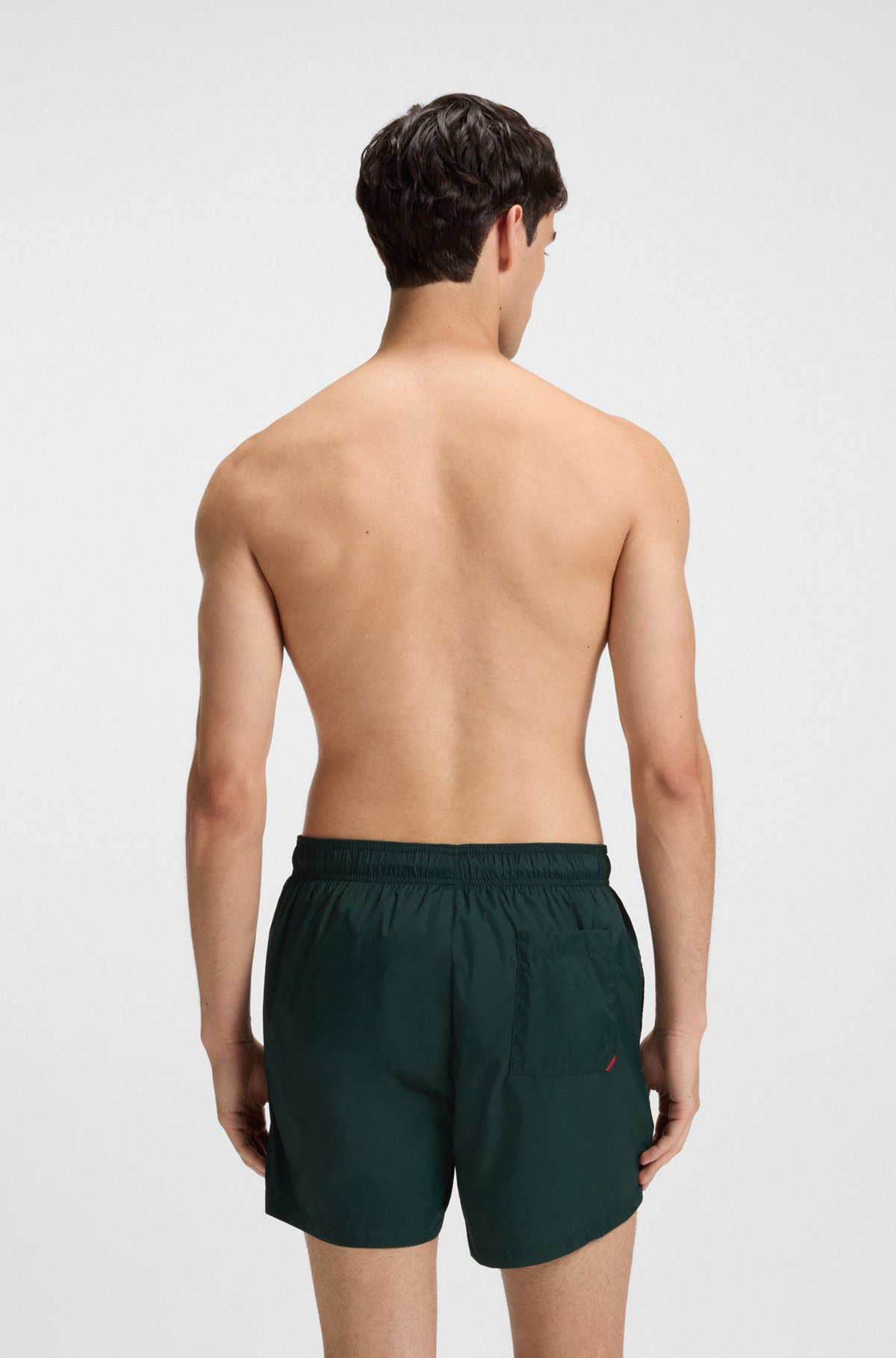 FULLY LINED SWIM SHORTS WITH CONTRAST LOGO - 4