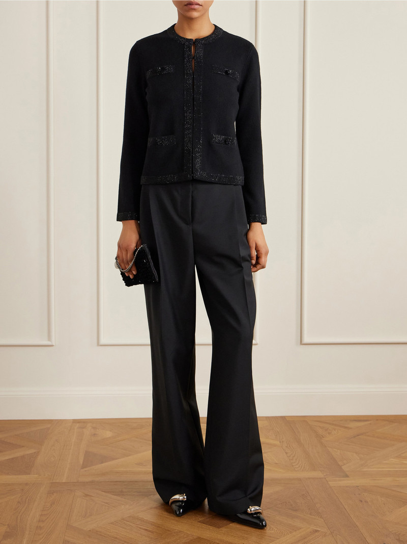 TORY BURCH Kendra Crystal-embellished Wool-blend Cardigan outlook