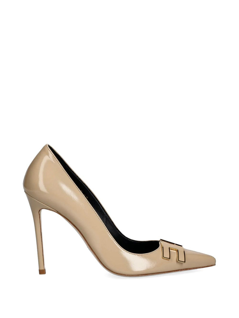 logo leather pumps 1