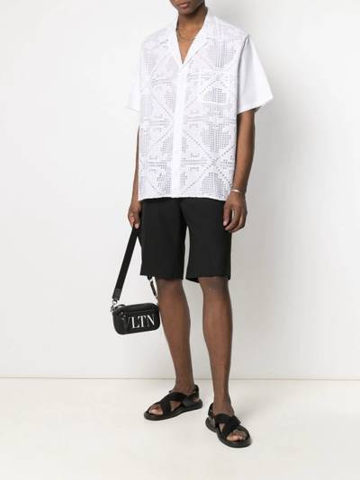 Valentino punch-hole detail short-sleeve shirt outlook