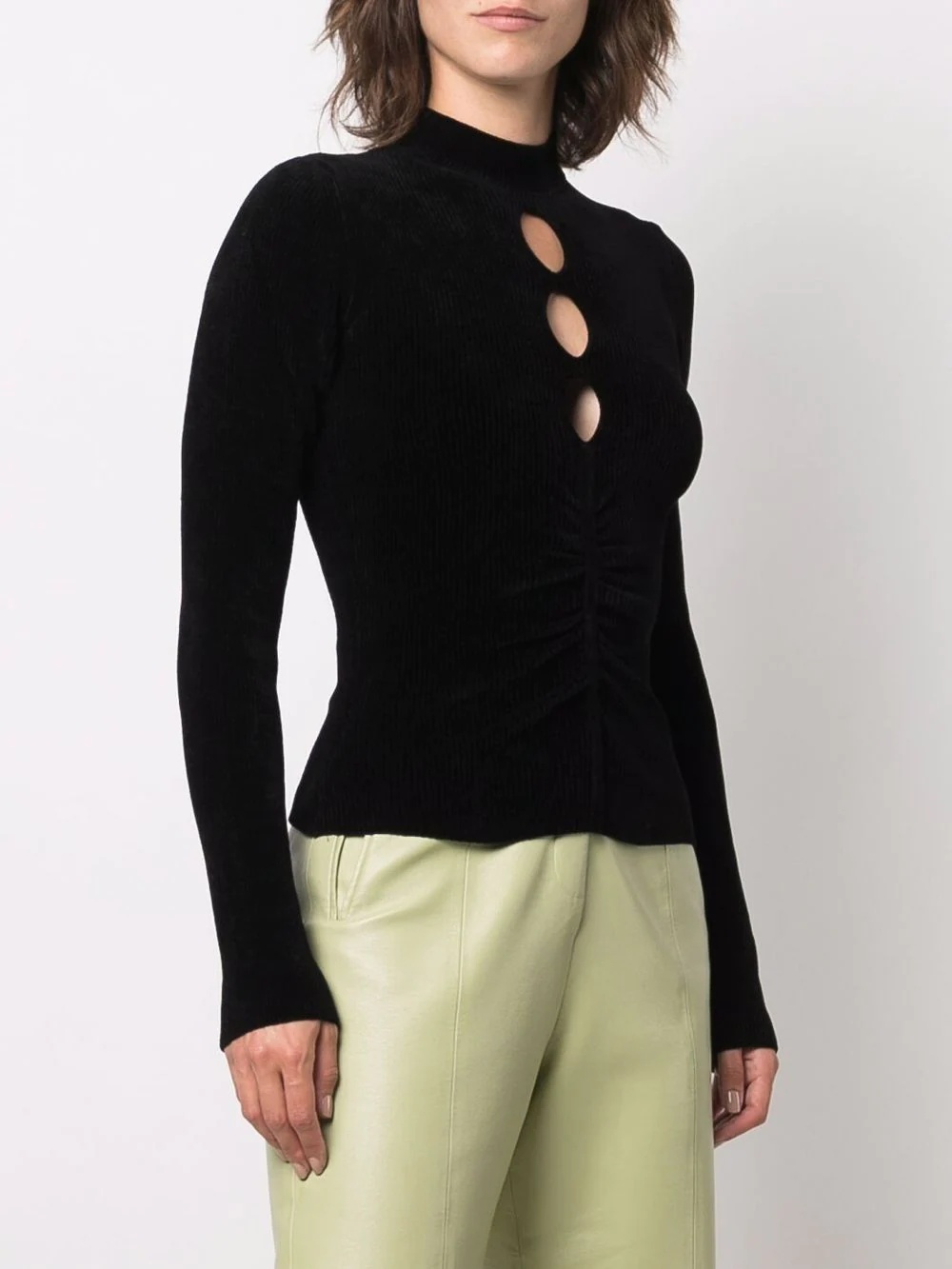cut-out detail knitted top - 3