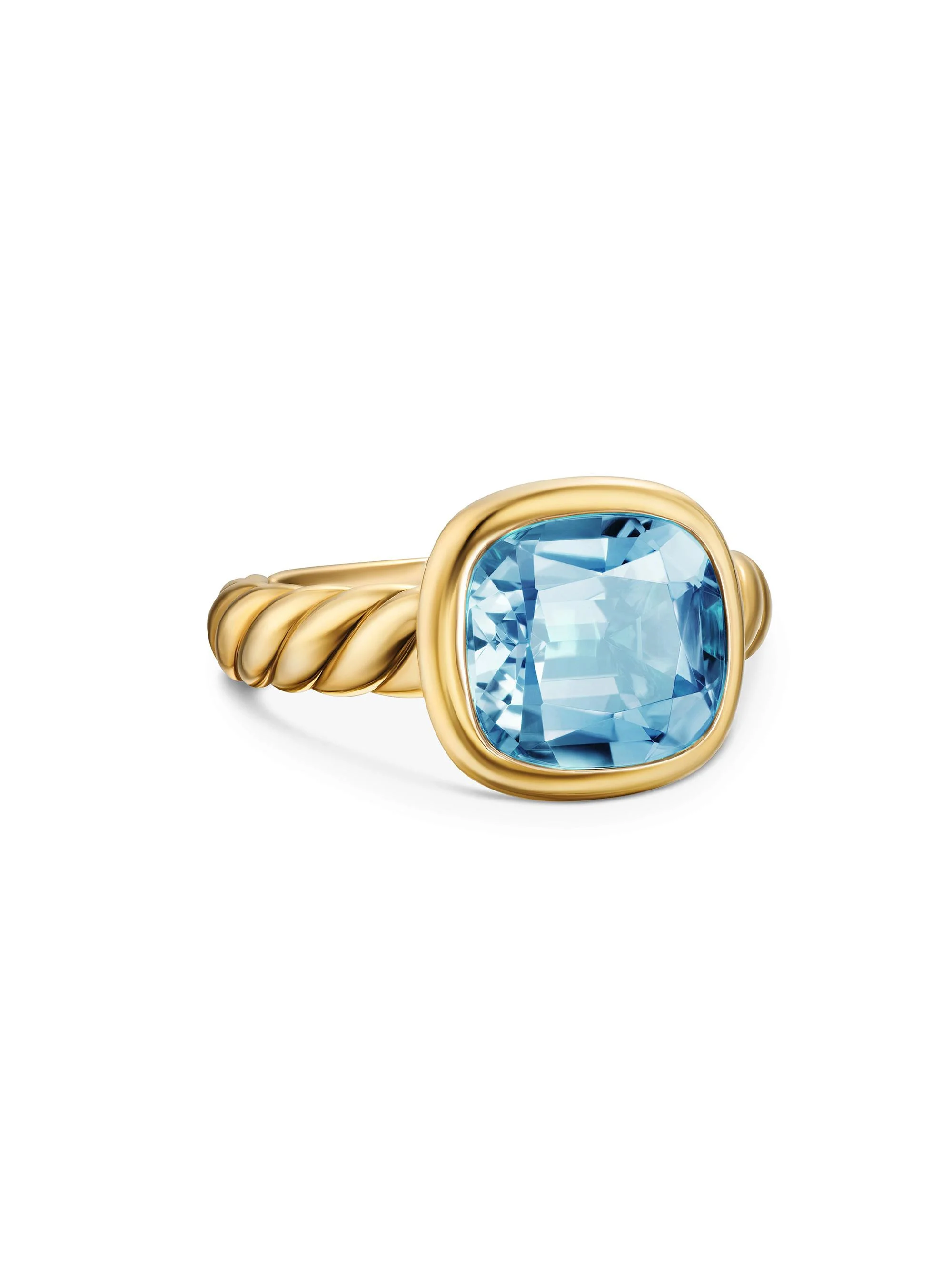 Women's DY Mercer Stone Ring in 18K Yellow Gold - Sky Blue Topaz - 1