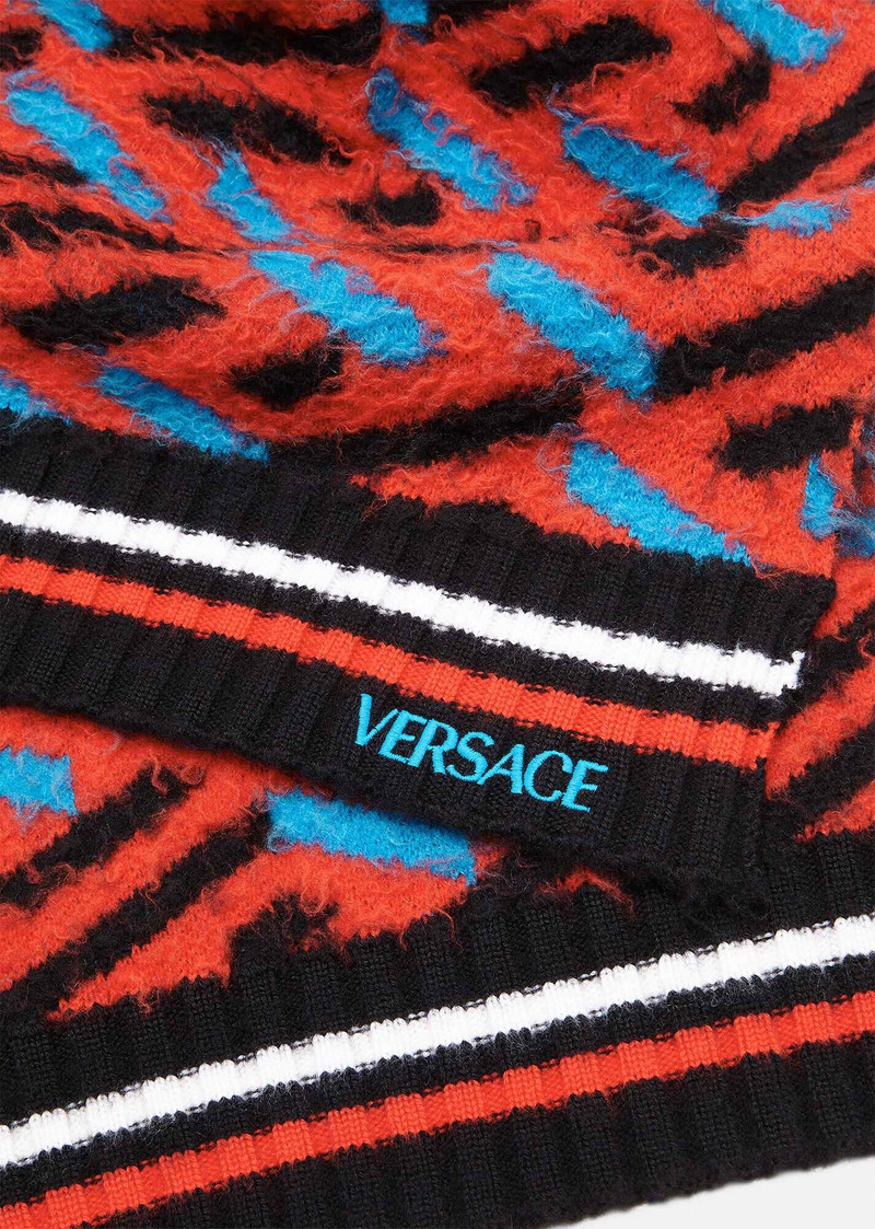 Greca Signature Brushed Wool Scarf 3