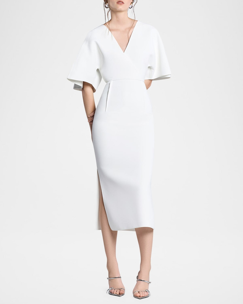 MATICEVSKI Benefit Flutter-Sleeve Midi Dress outlook