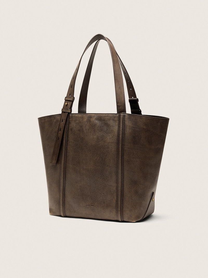 Golden Goose 24/7 East West Bag in dark brown distressed leather outlook