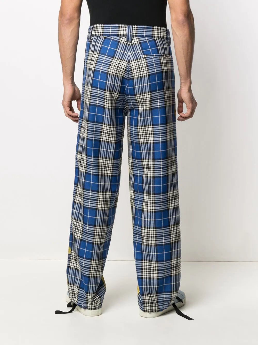 plaid straight-leg trousers - 4