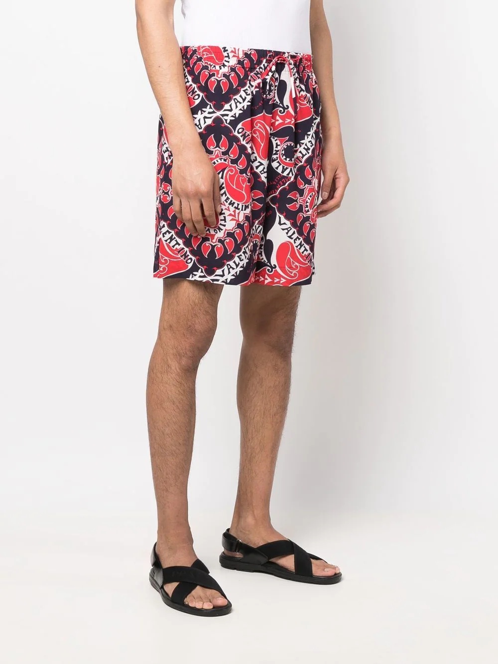 abstract-print drawstring-waist deck shorts - 3