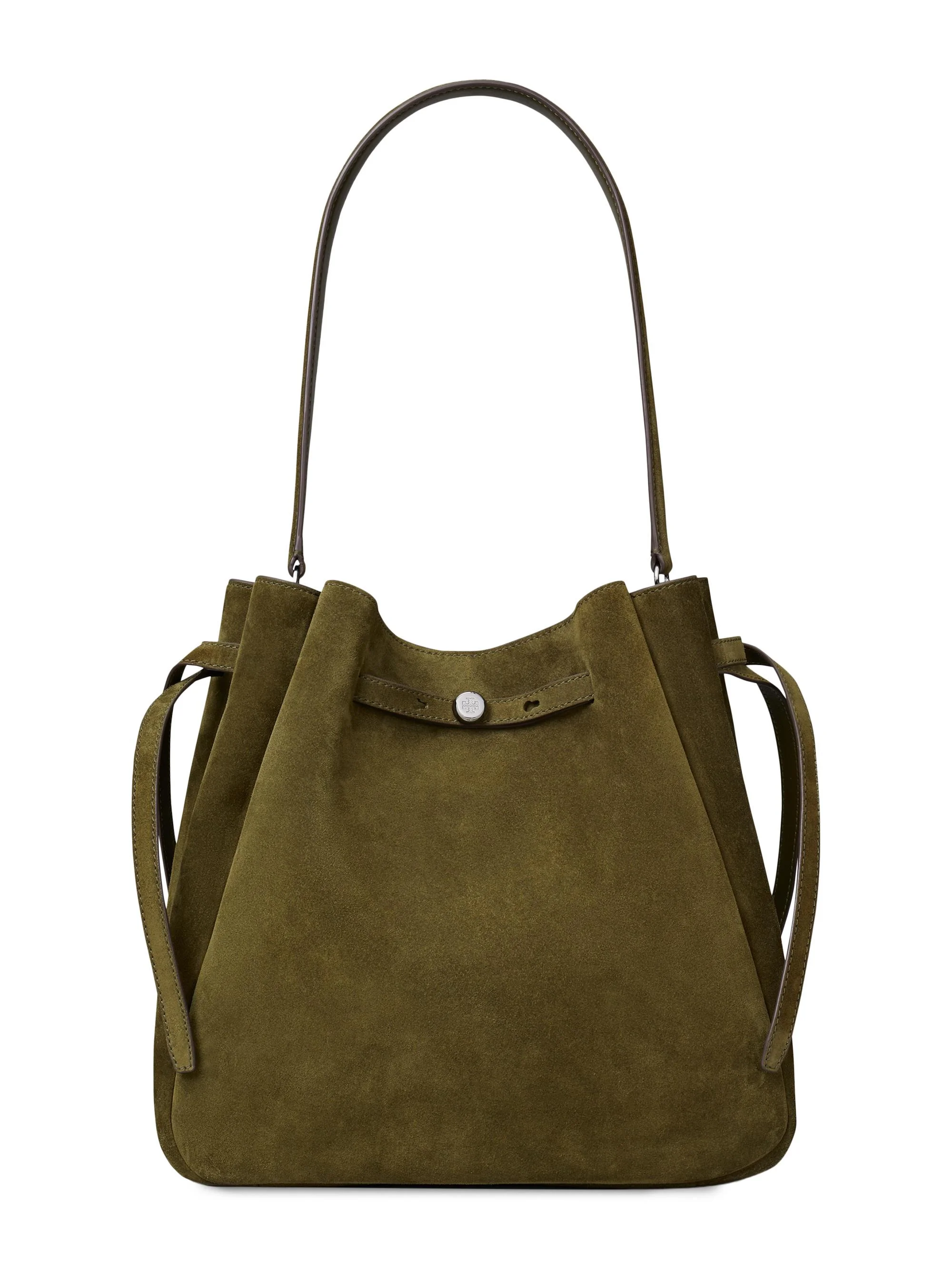 Women's Large Romy Suede Bucket Bag - Leccio - 1