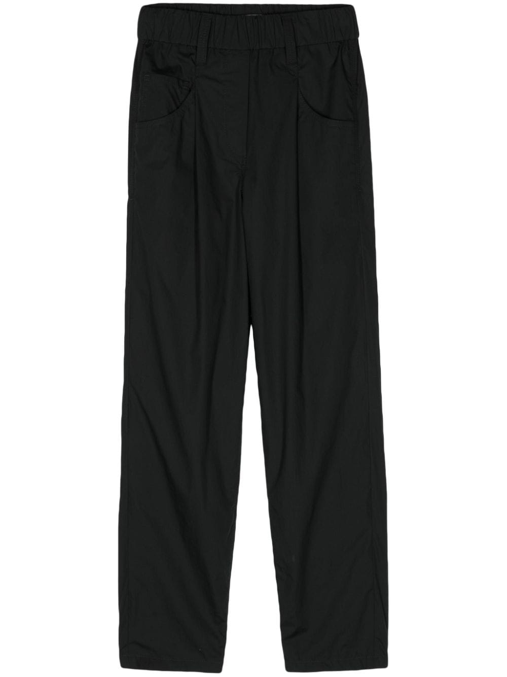 elasticated-waist cropped trousers - 1