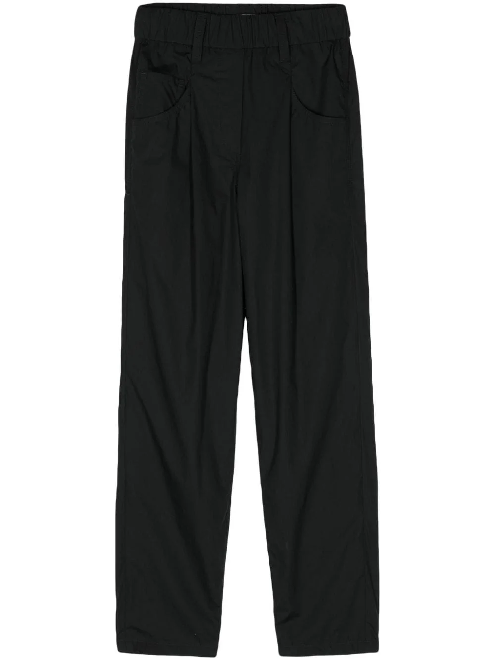 elasticated-waist cropped trousers - 1