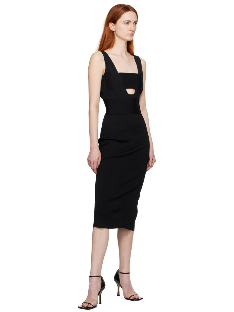BOYAROVSKAYA Black Layered Midi Dress outlook