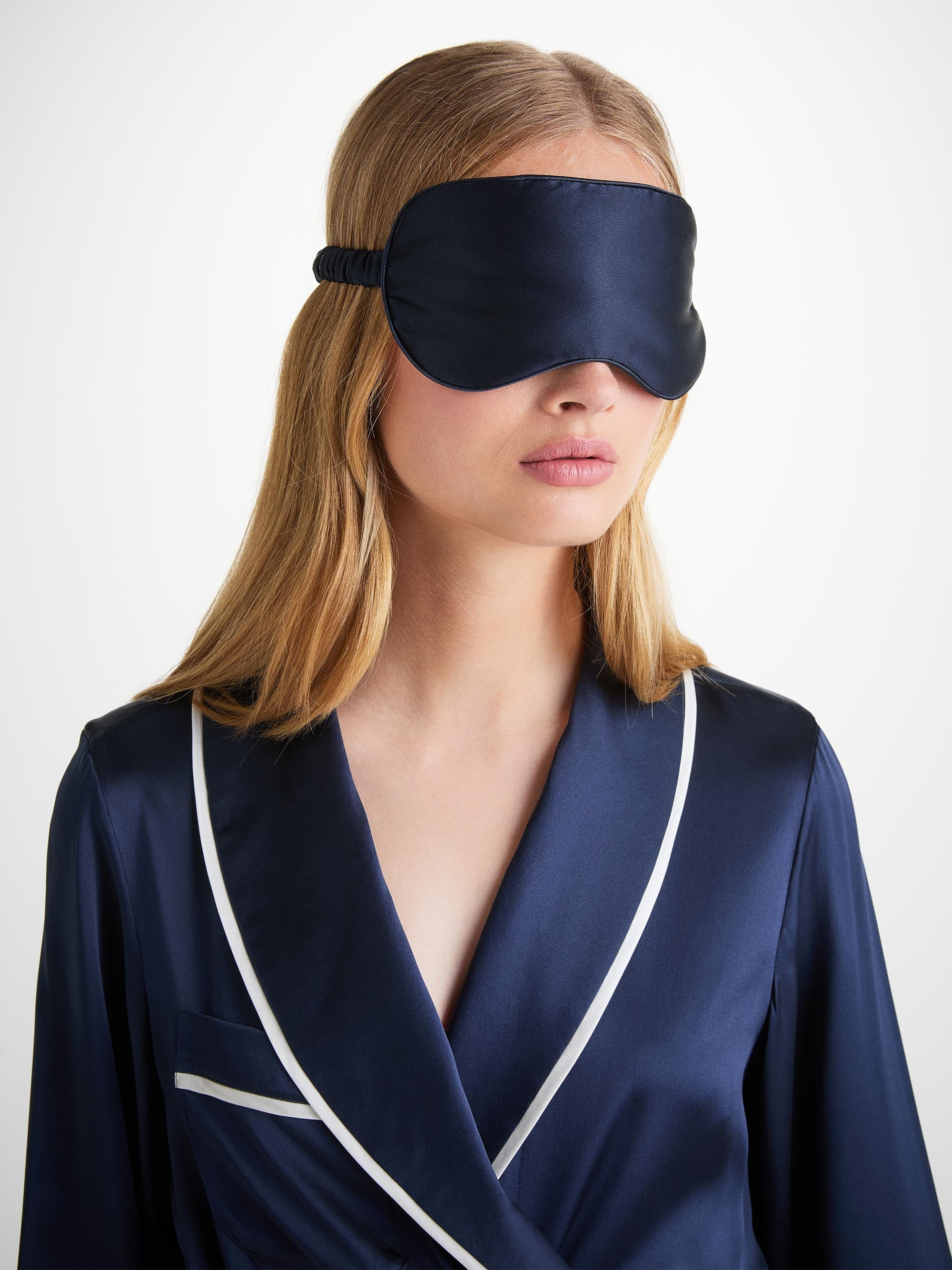 Eye Mask Bailey Silk Satin Navy - 5