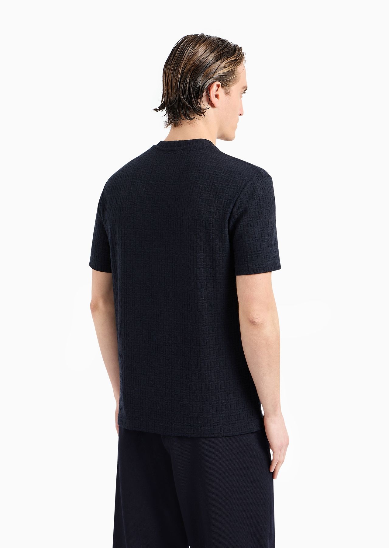 Viscose and cashmere jacquard jersey crew-neck T-shirt - 3