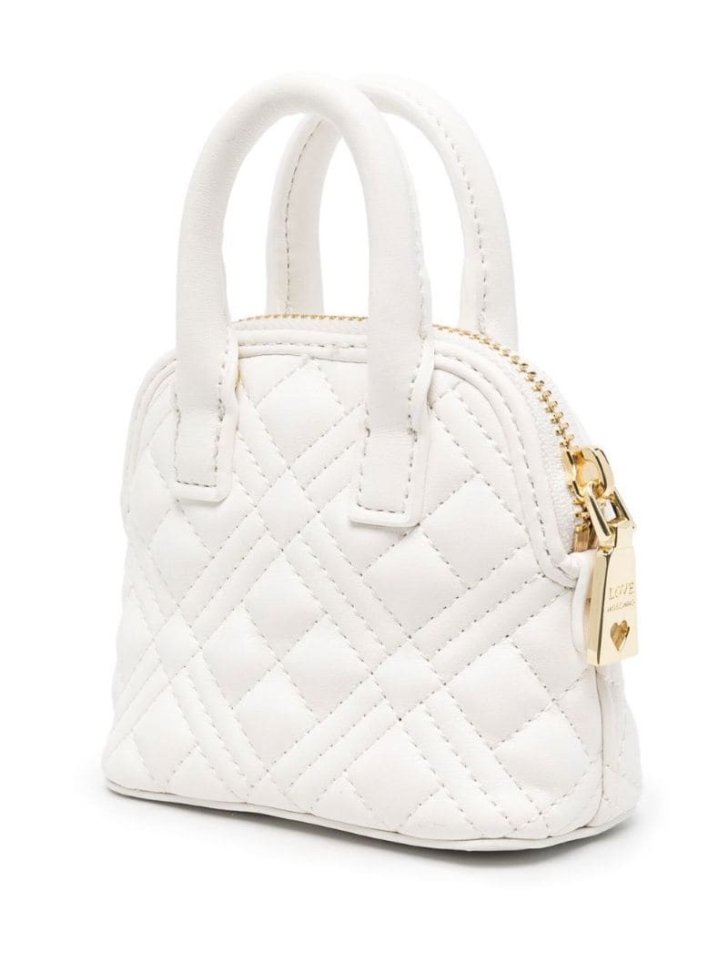 logo-plaque quilted mini bag - 3