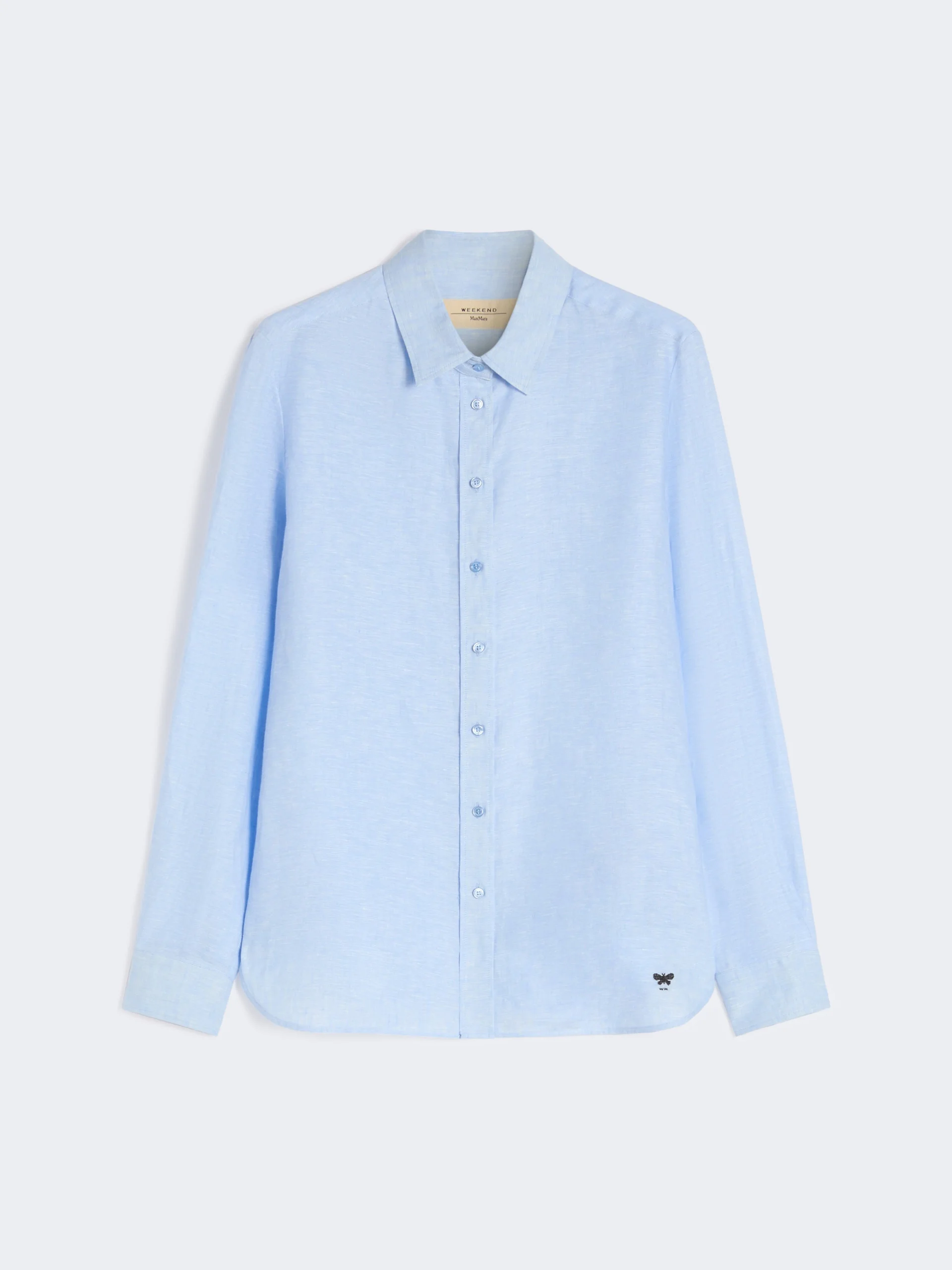 Linen fabric shirt - SKY BLUE - 1