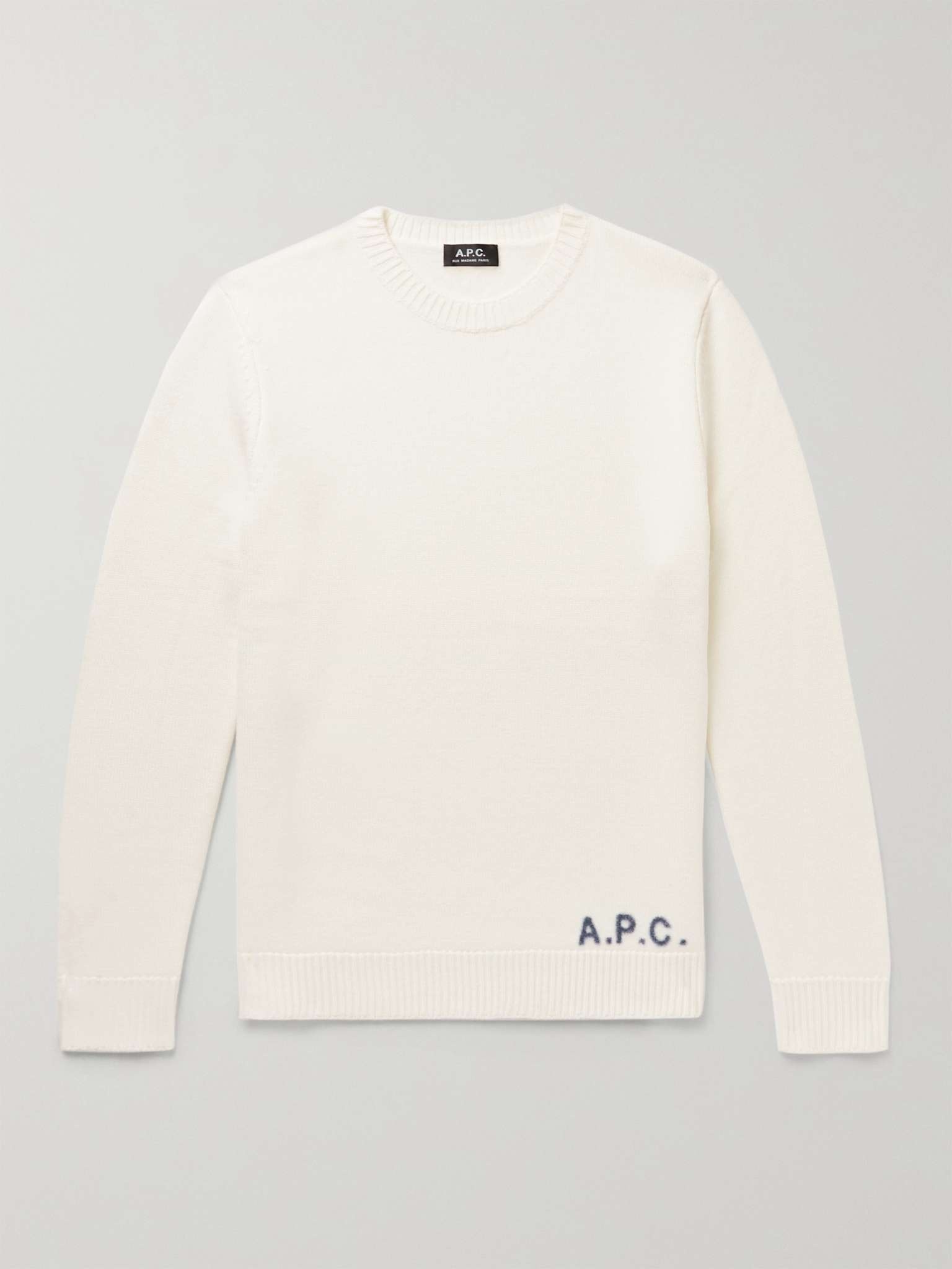 Logo-Jacquard Wool Sweater - 1