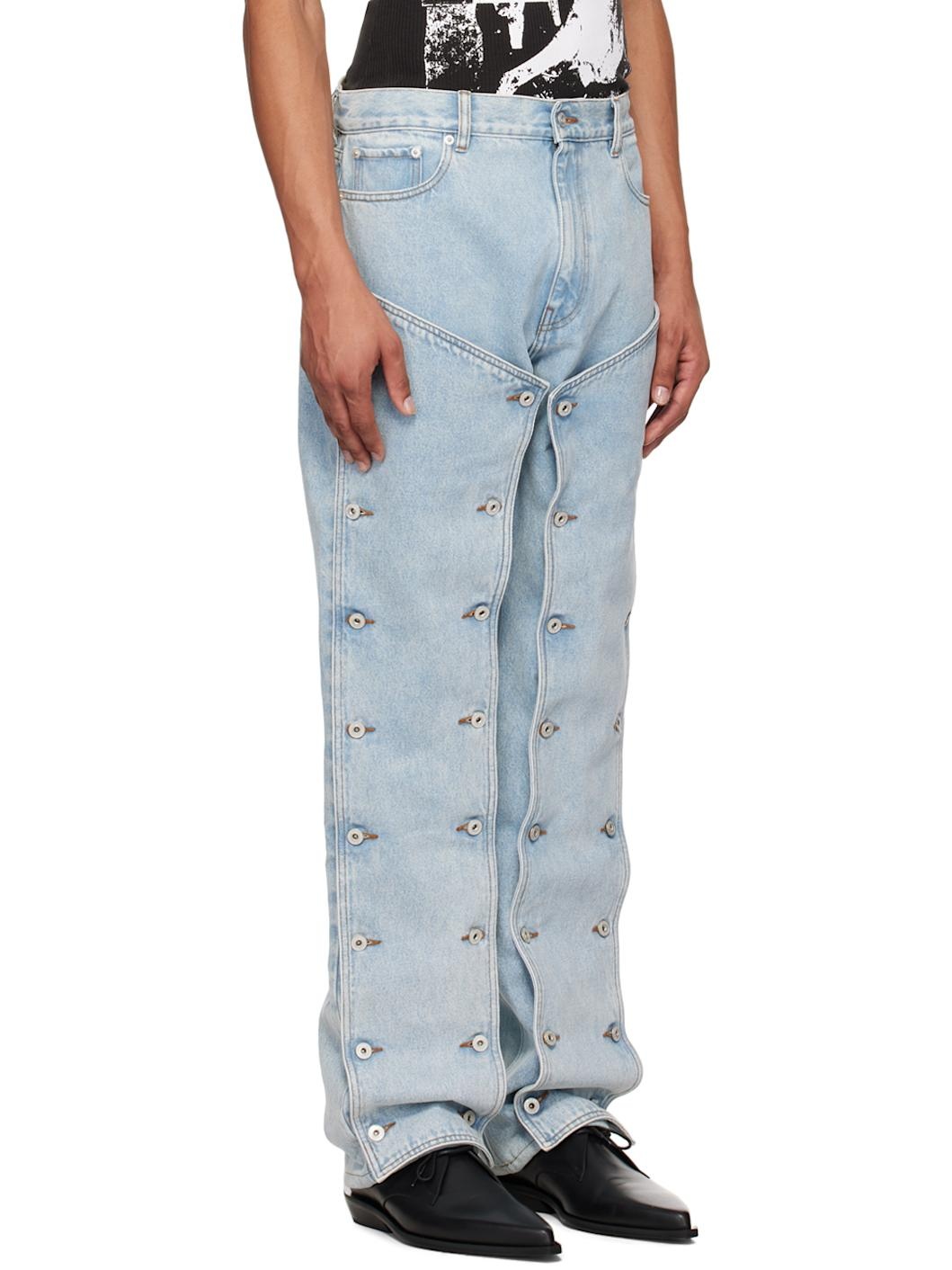 Blue Snap Off Jeans - 4