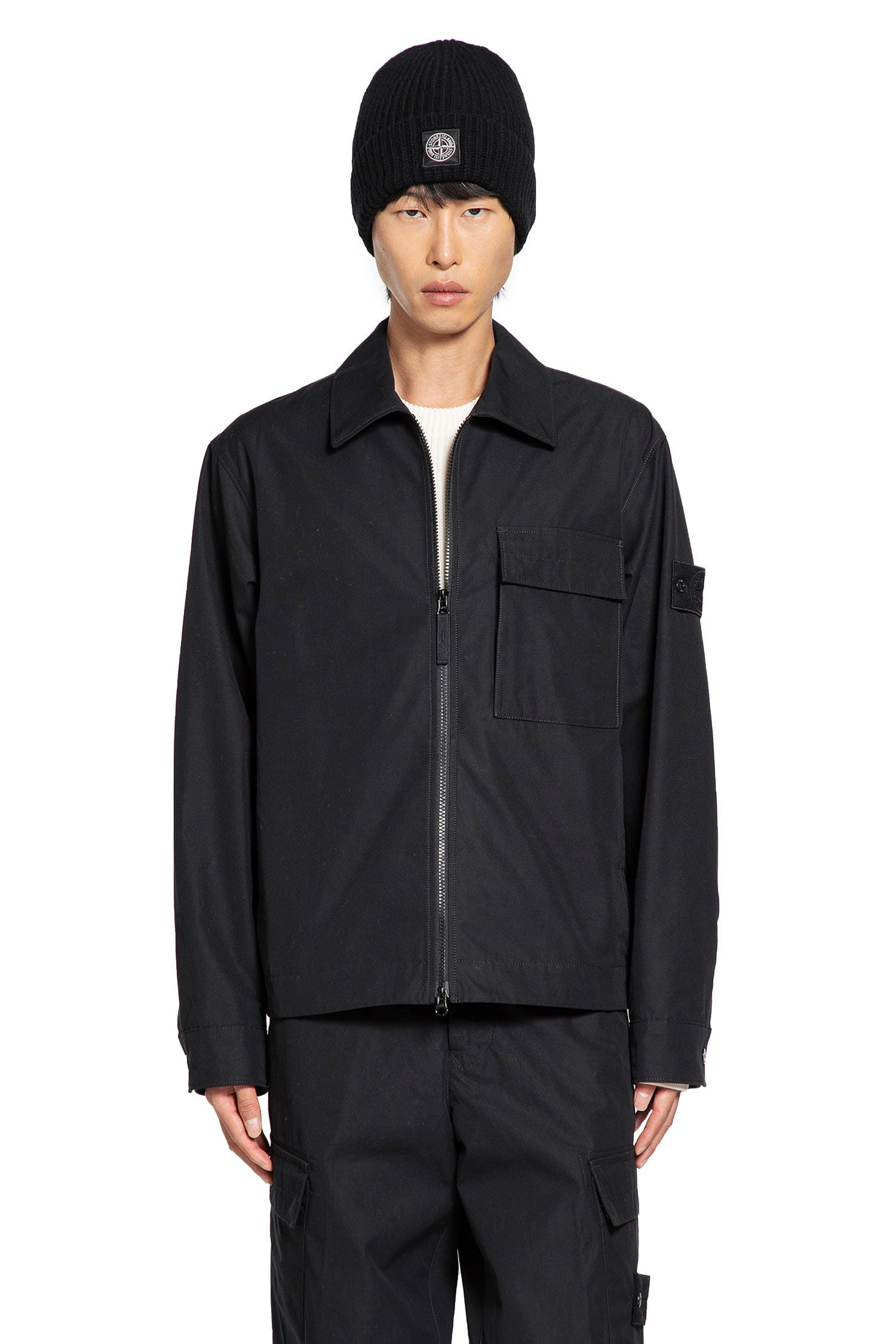 1200128 Stretch Cotton Satin Overshirt - 6