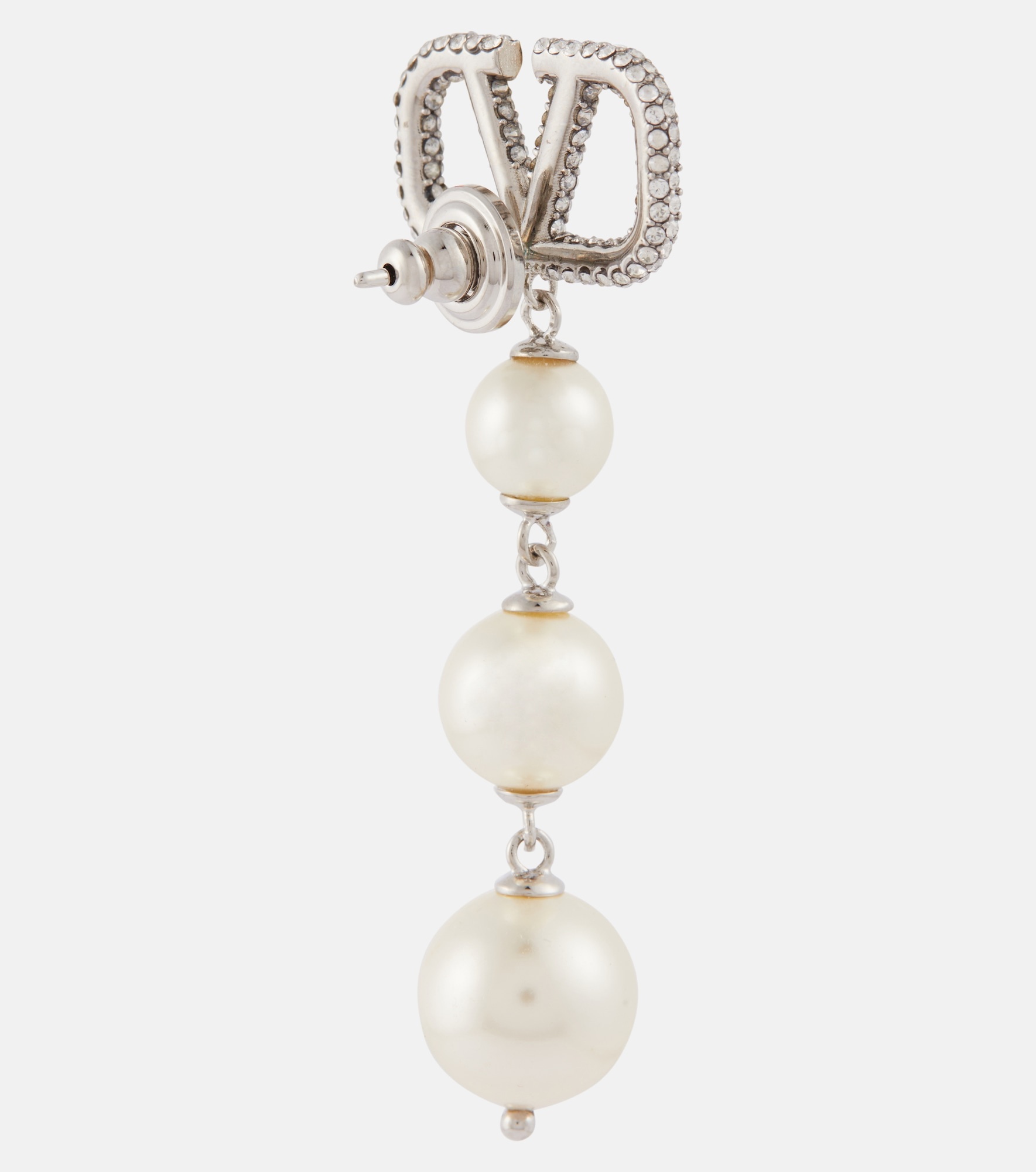 VLogo Signature faux pearl drop earrings - 5