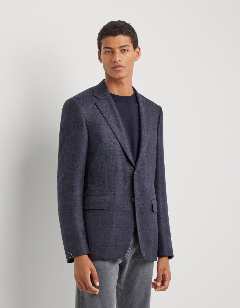 EXCLUSIVE NAVY BLUE PURE CASHMERE PATTERNED JACKET 3