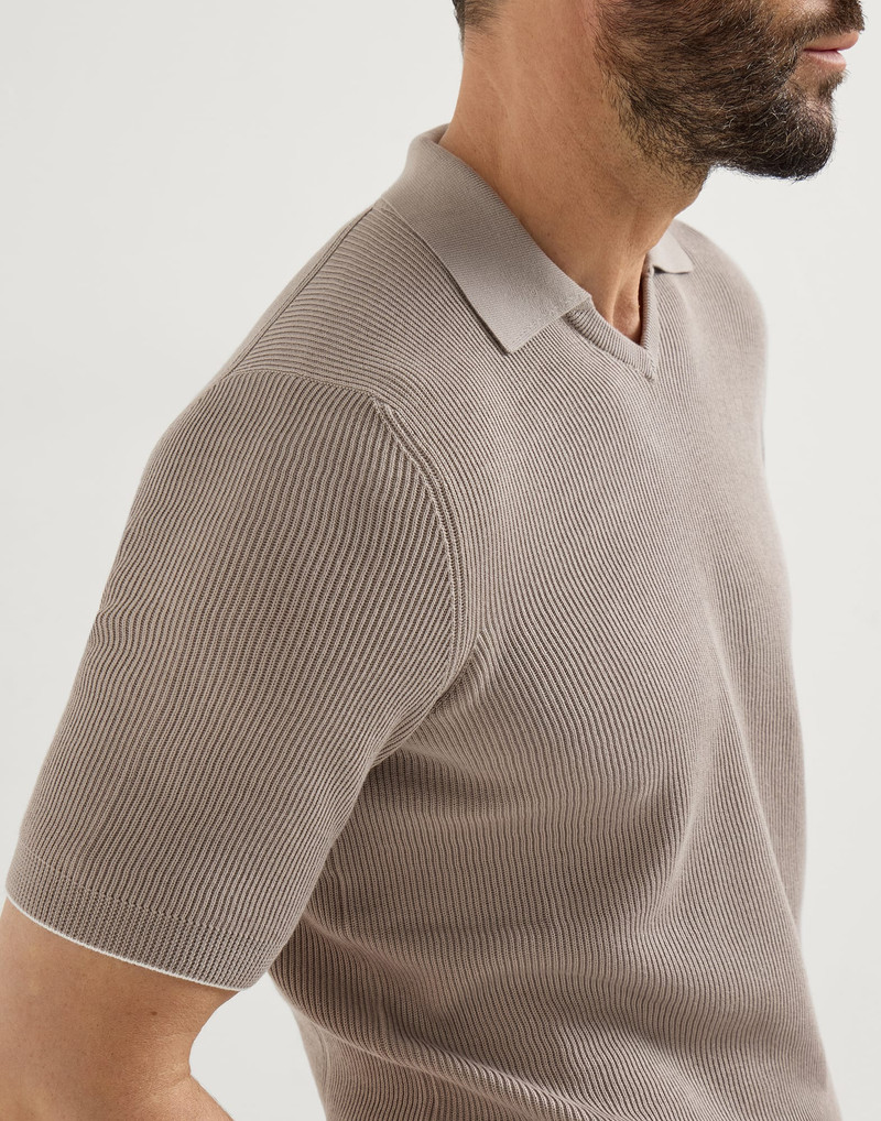 Cotton English rib knit polo 4