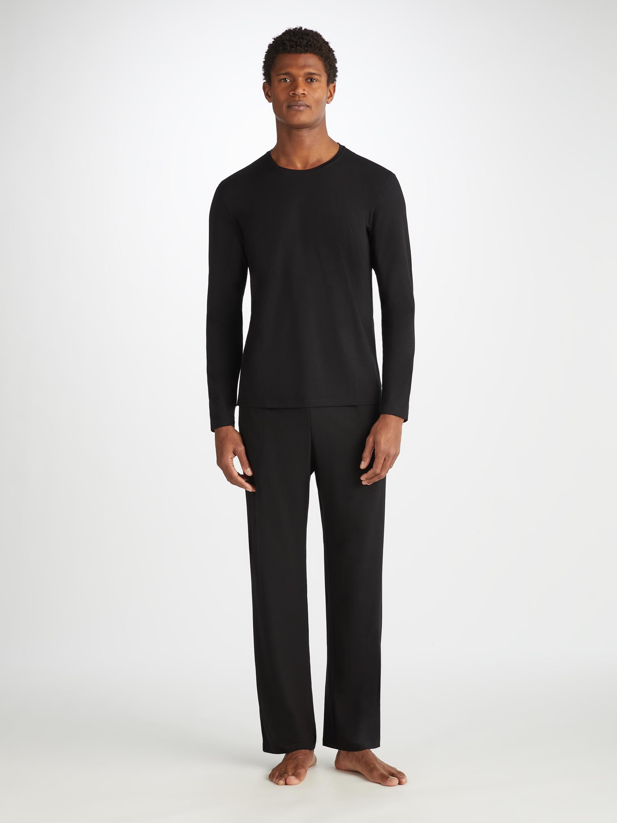 Men's Long Sleeve T-Shirt Basel Micro Modal Stretch Black - 3