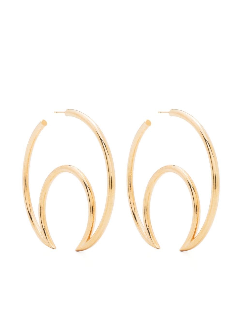 Moon-shaped hoop earrings - 1