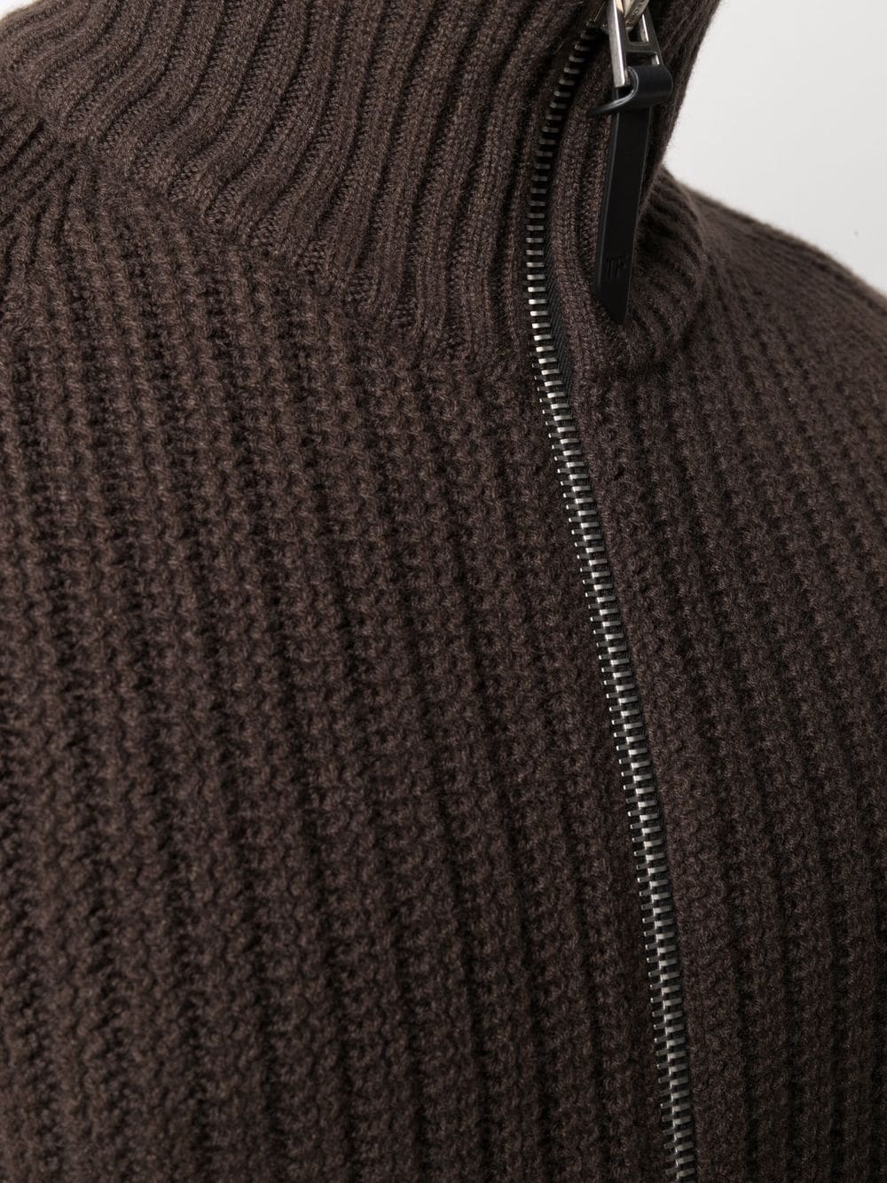 ribbed-knit zip-fastening jumper - 5