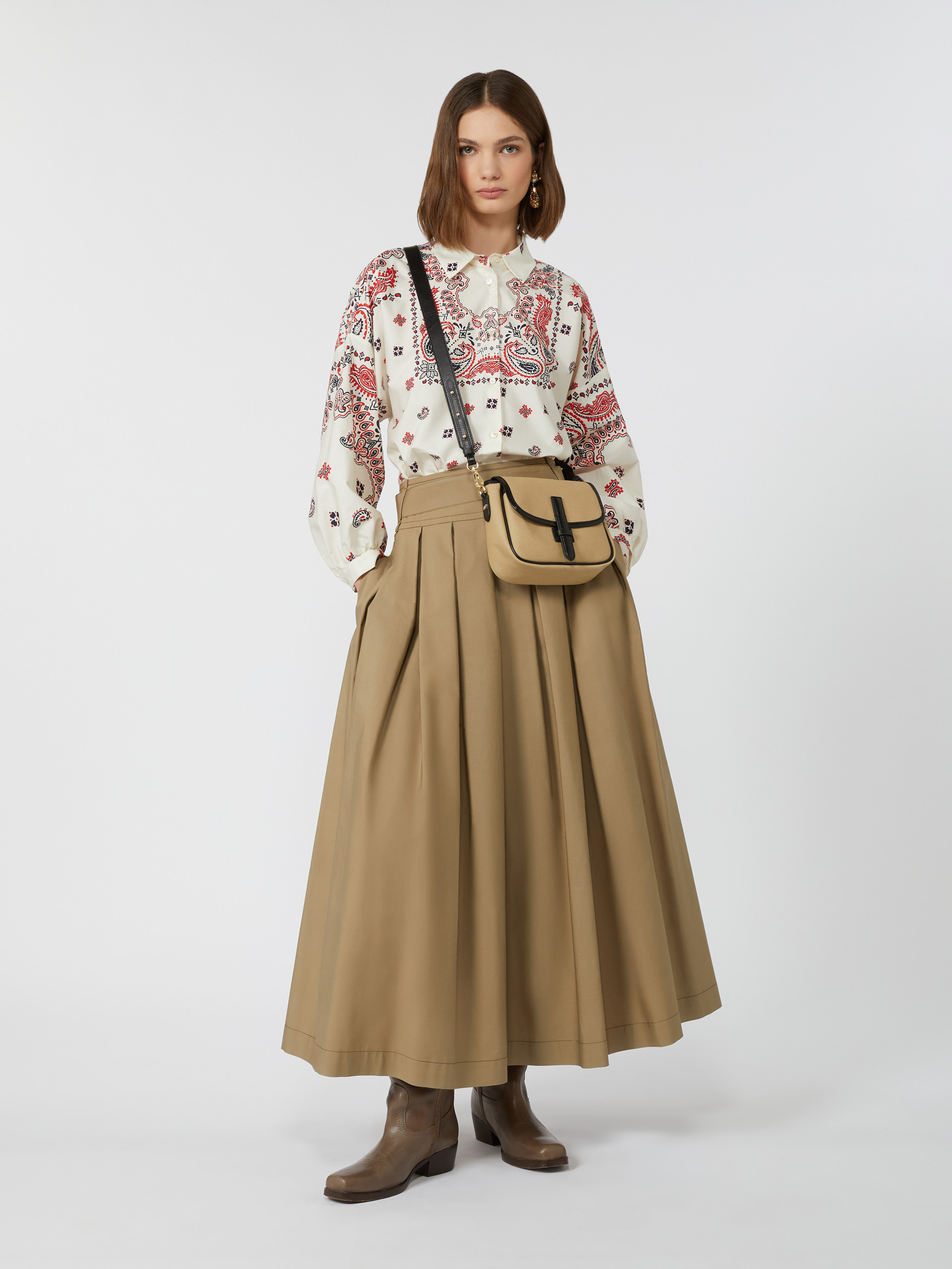 AGIATE Pleated cotton skirt - 2
