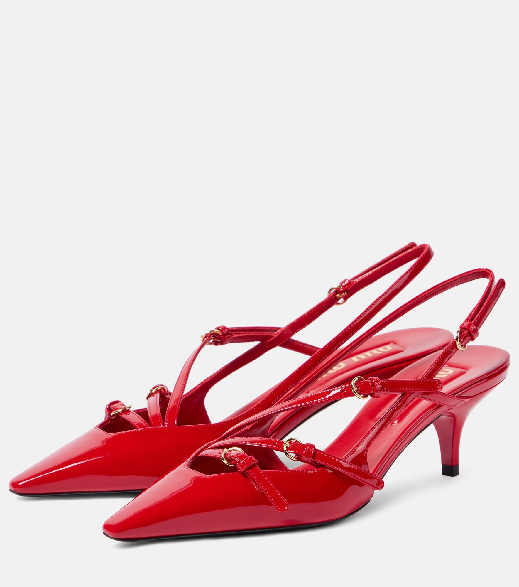 Patent leather slingback pumps - 5