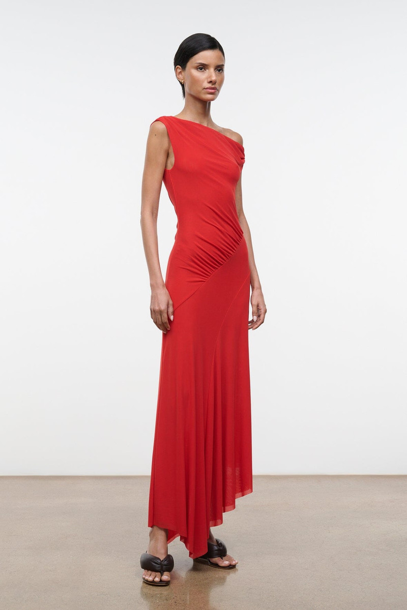 STAUD AMARIS DRESS TOMATO 1
