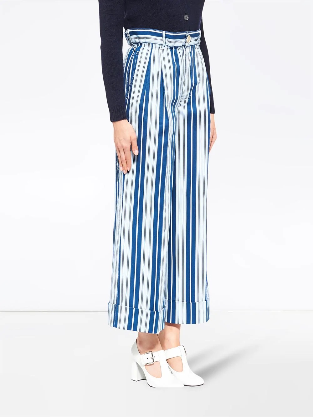 striped wide-leg jeans - 3