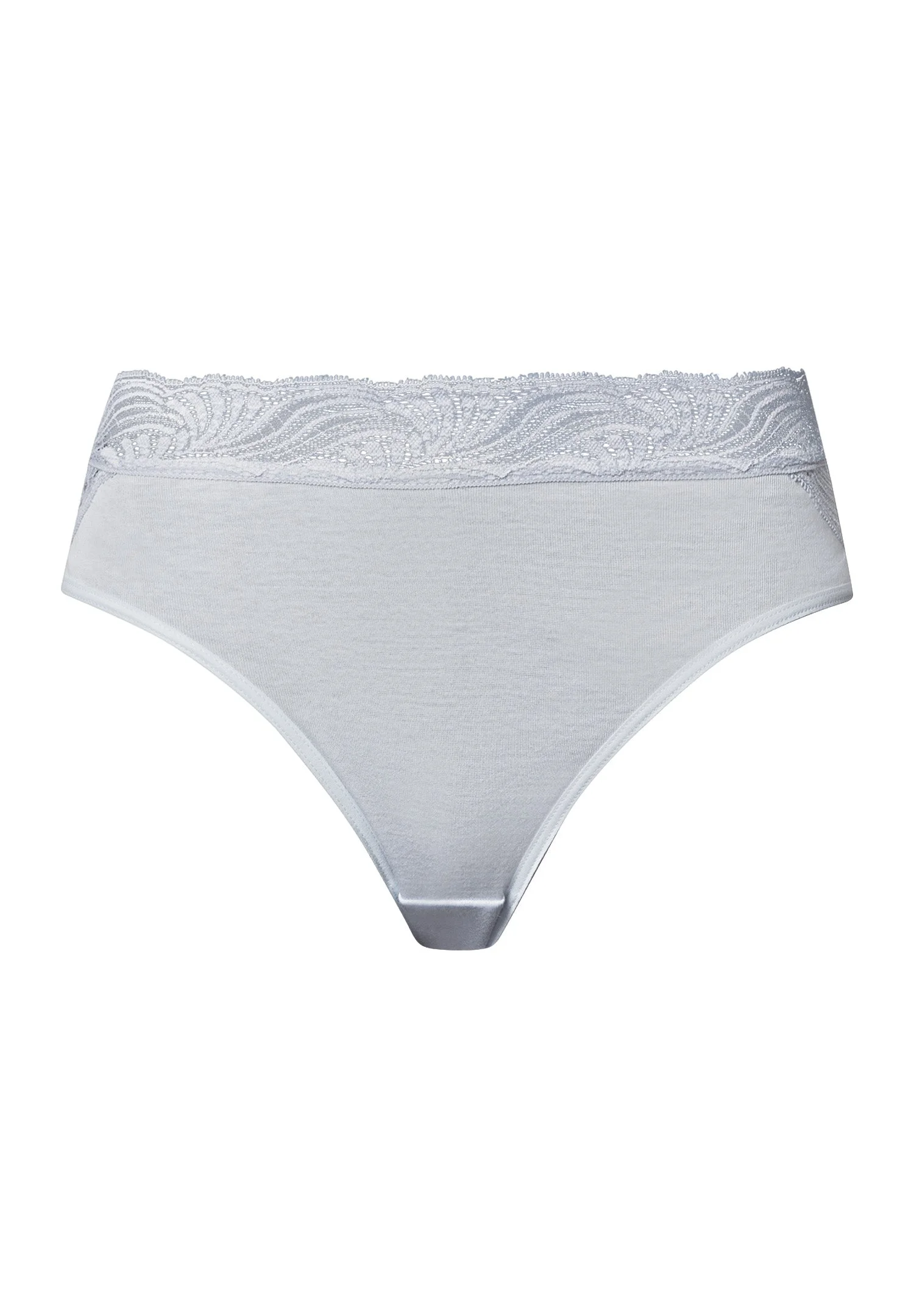 Cotton Delight Lace Trim Cotton High Cut Brief - 1