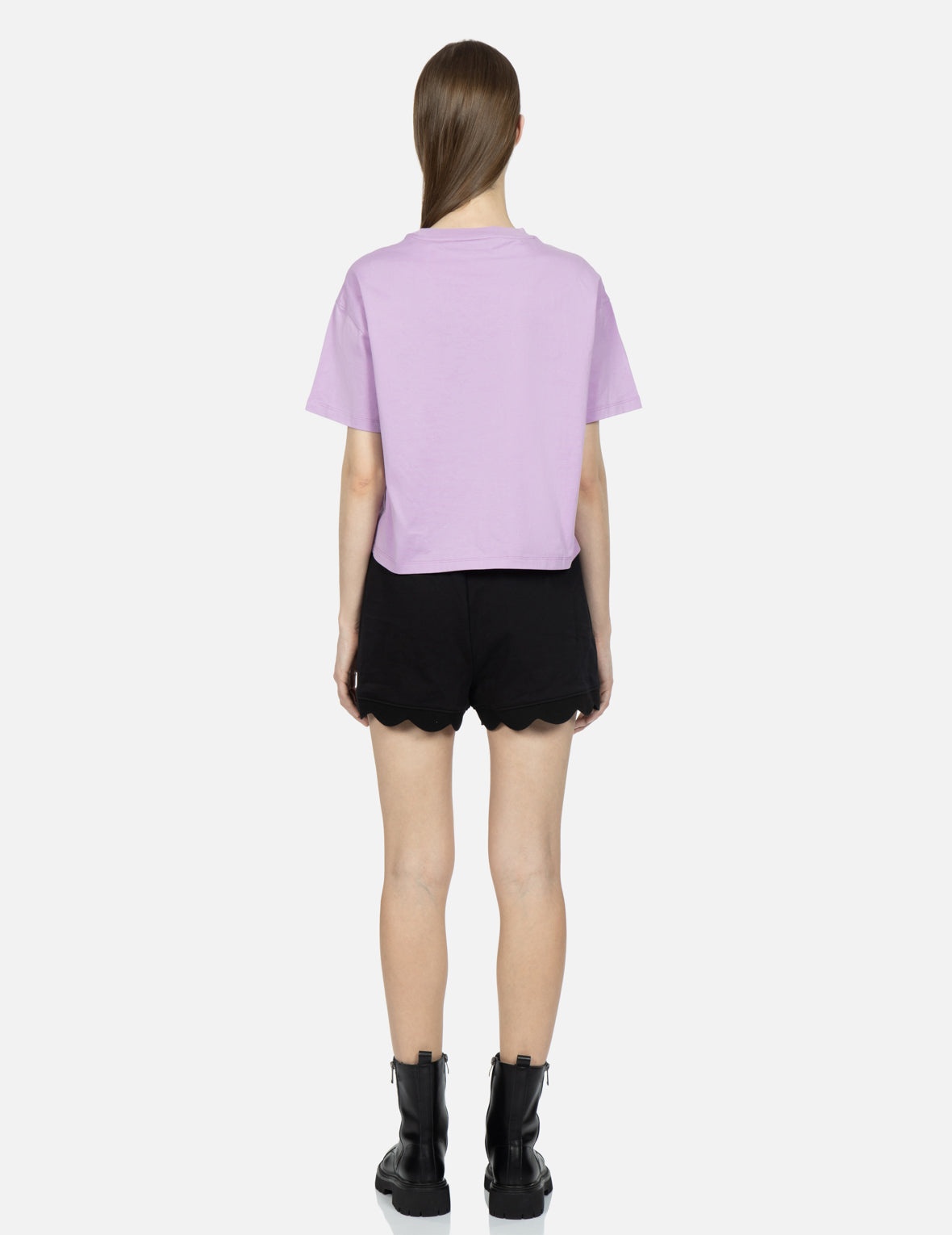 Logo and Seagull Embroidered Scallop Hem Sweatshorts - 6