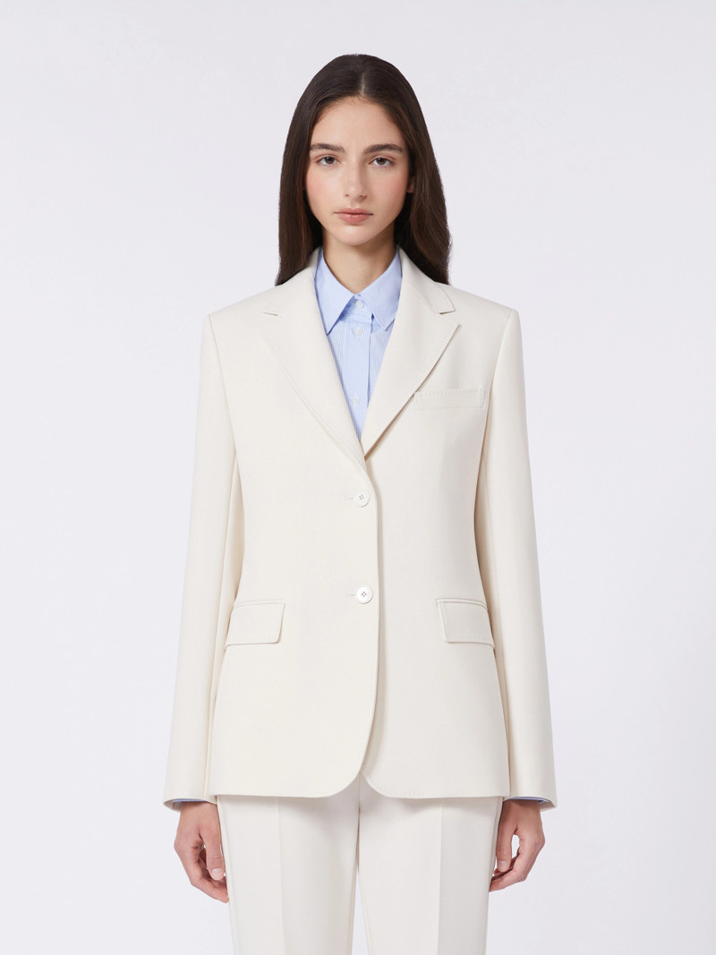Viscose-blend canvas blazer - IVORY 3