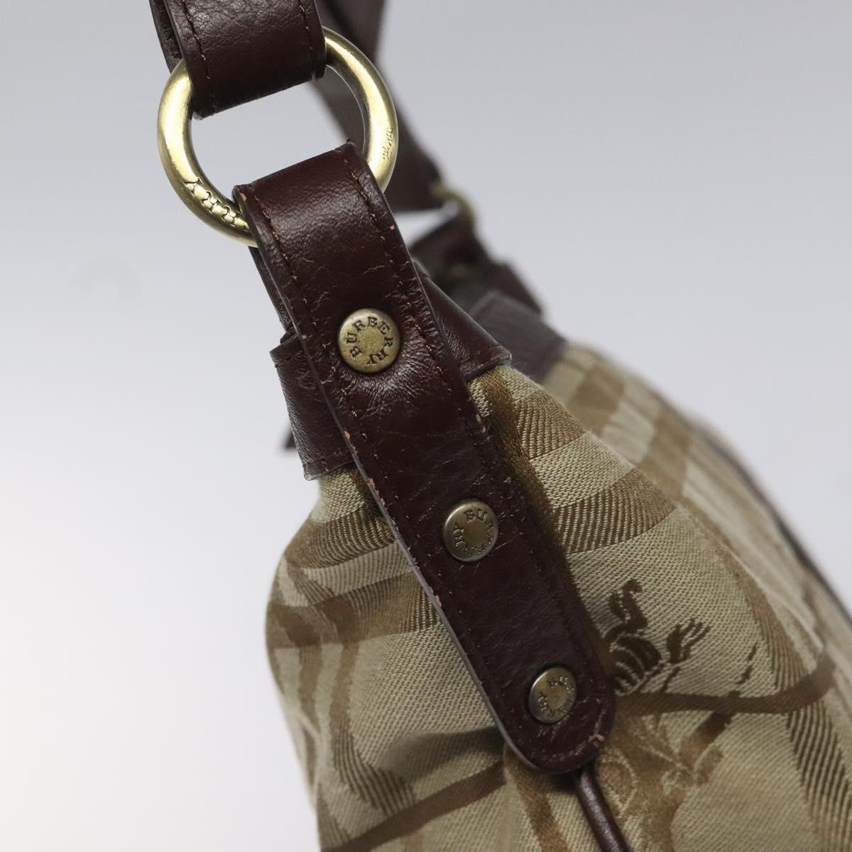Burberry Nova Check Shoulder Bag Canvas Leather Beige Brown - 14