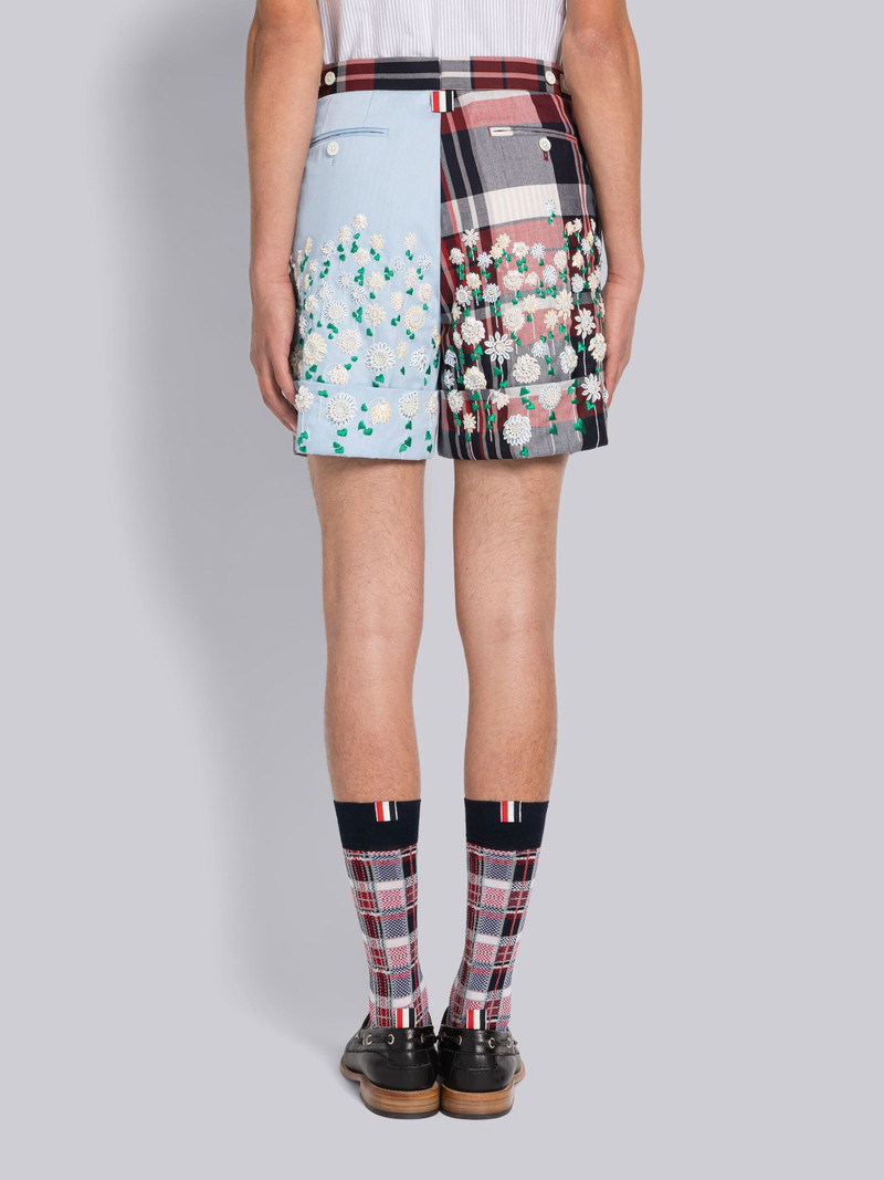 SEQUIN AND PEARL FLORAL SIDE TAB SINGLE PLEAT SHORT 3