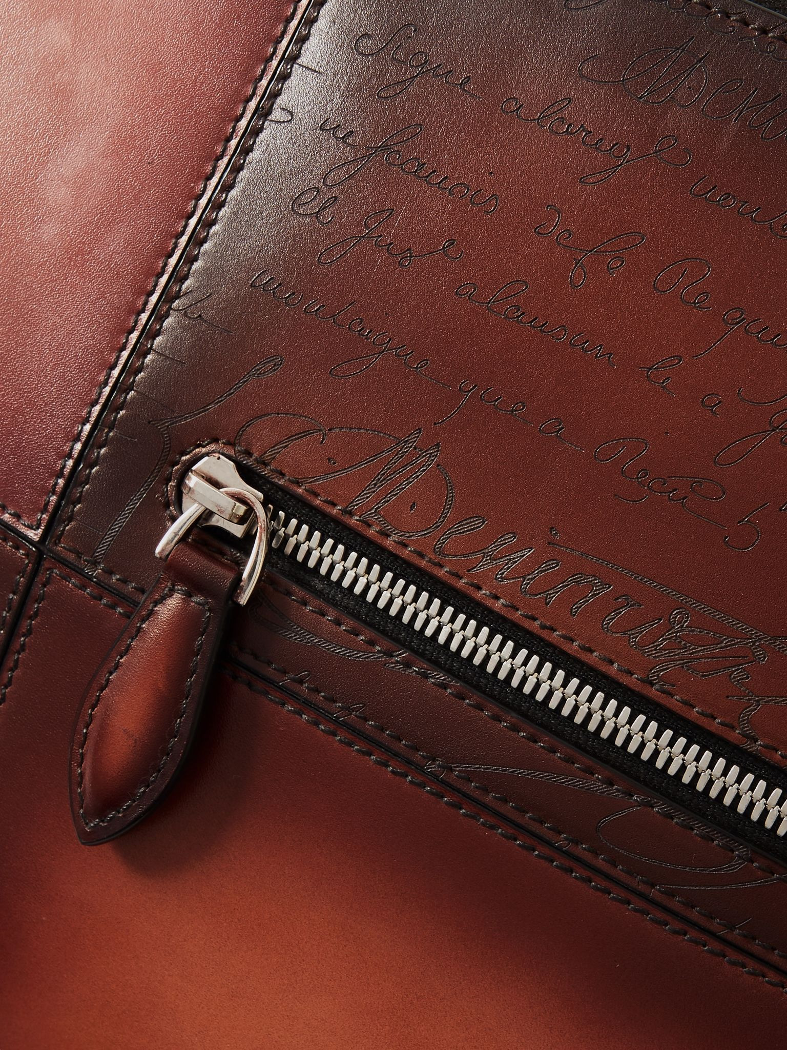 Nino TGM Scritto Panelled Venezia Leather Pouch Brown - 4