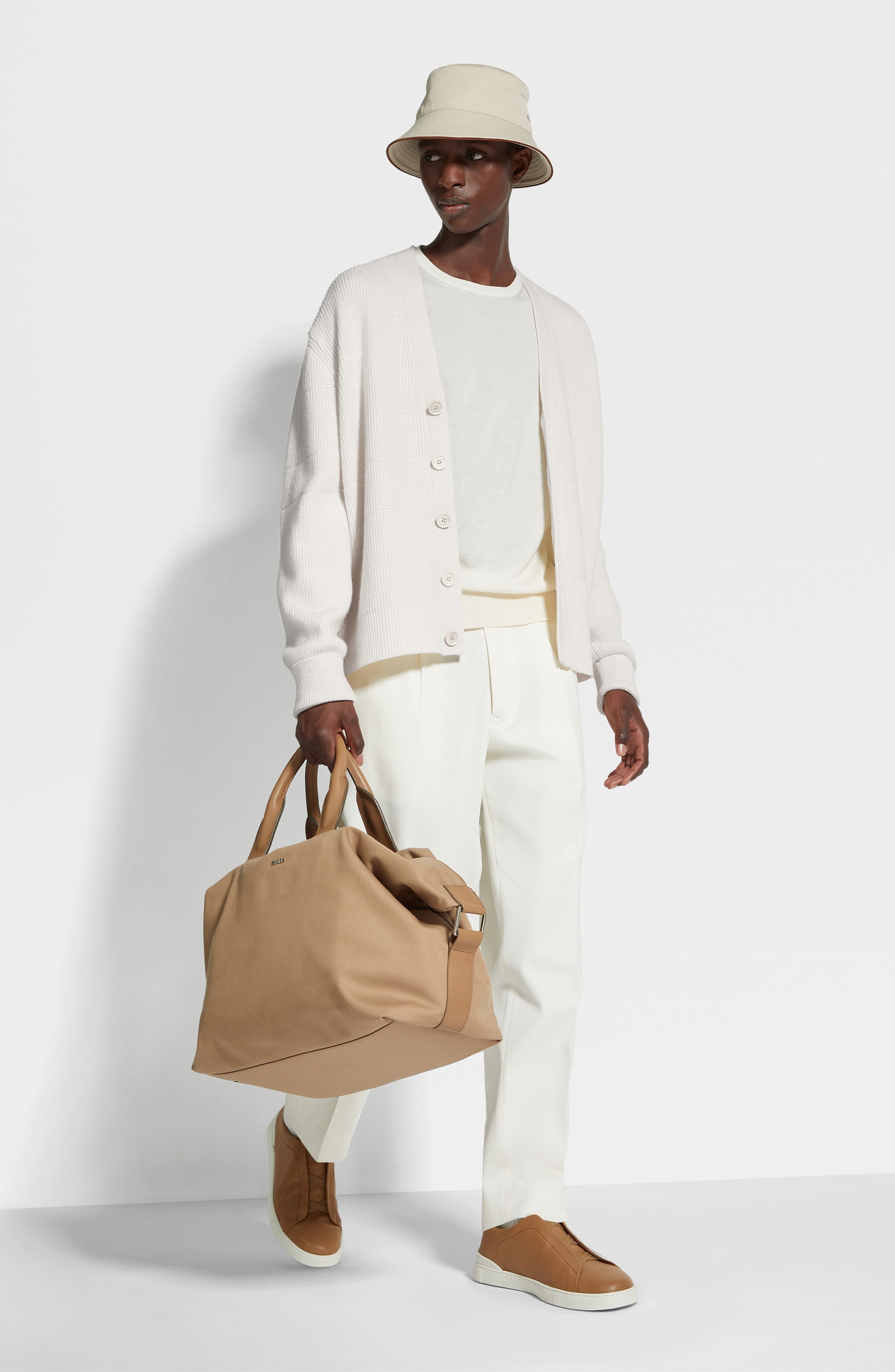 Pleat Front Cotton & Wool Trousers - 6