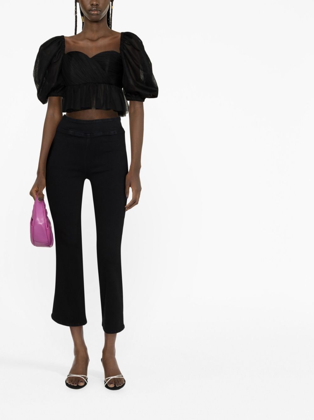 flared denim trousers - 2