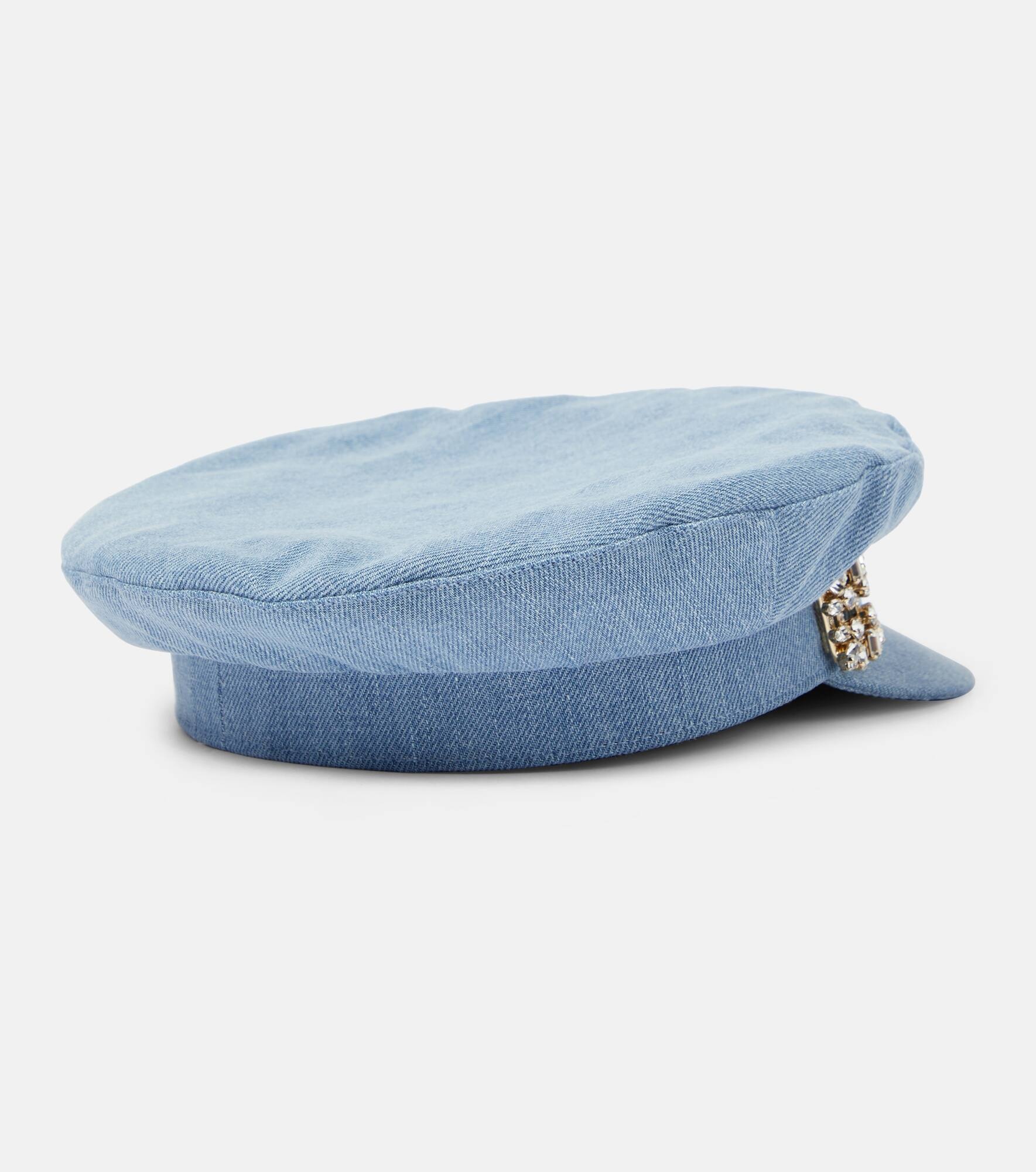 Broche Vivier denim newsboy cap - 4