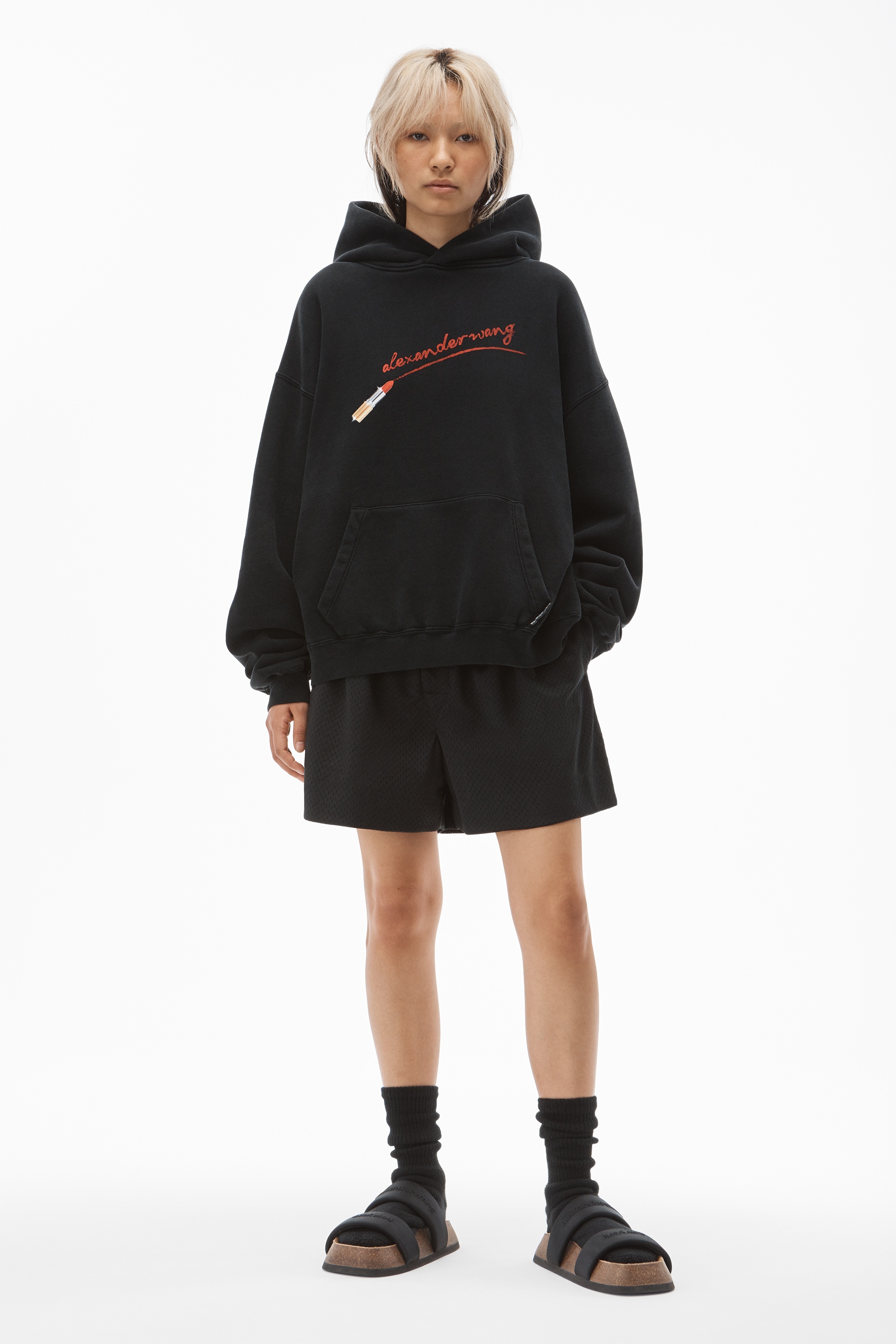 HOODIE WITH LIPSTICK GRAPHIC IN TERRY - 7