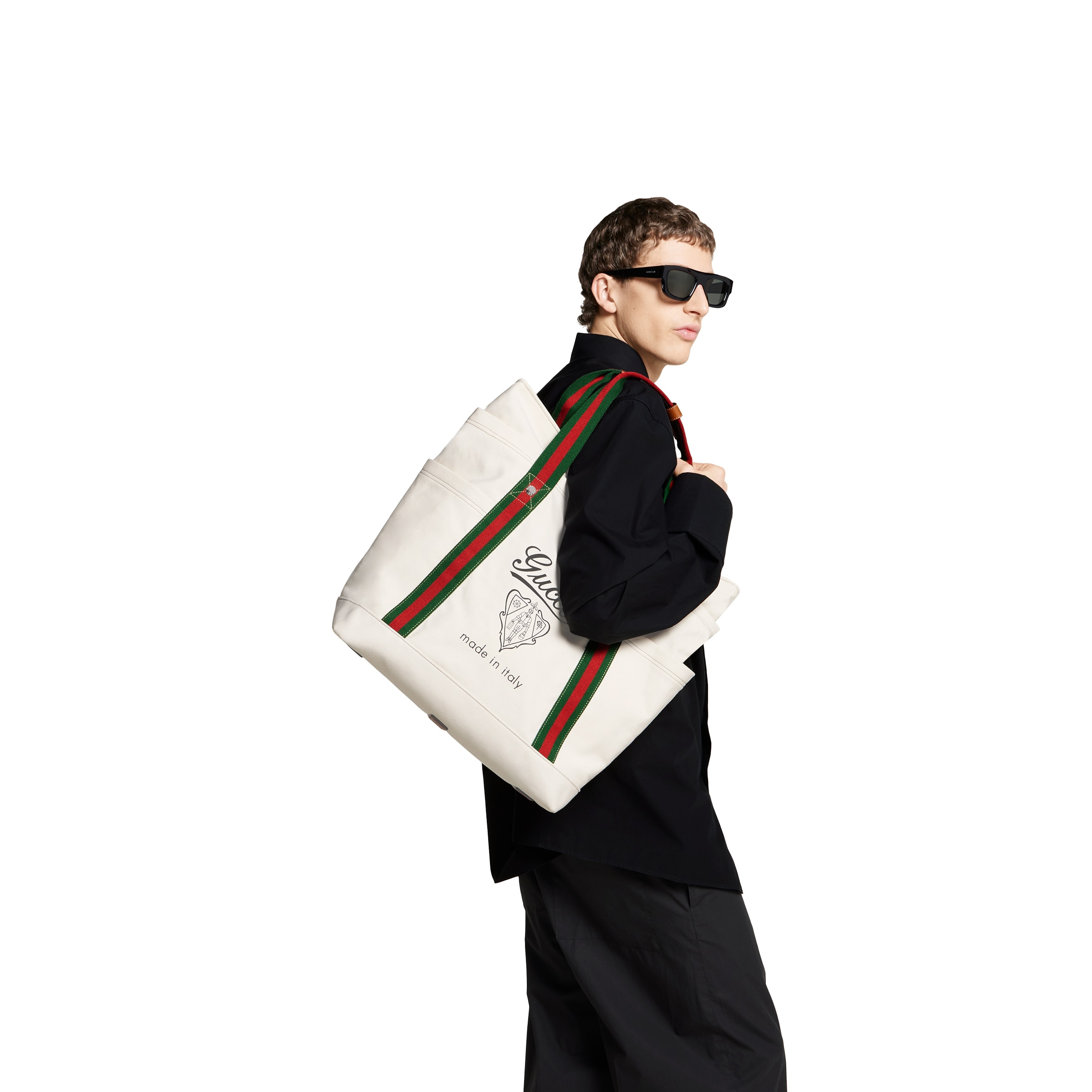 Medium printed canvas bag with Web - 4