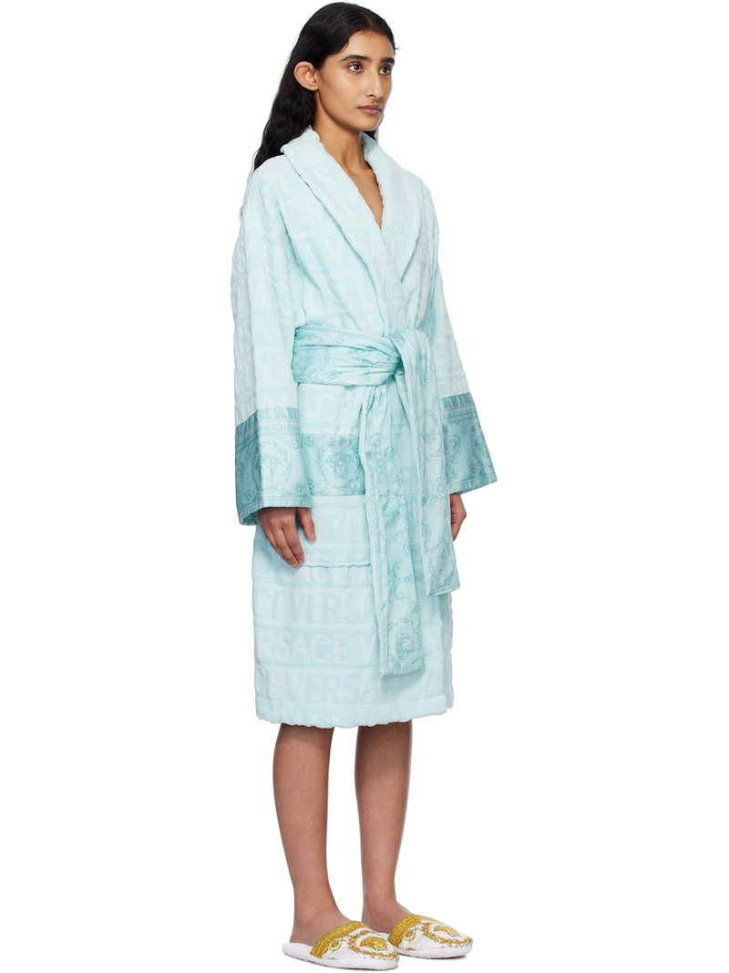 Blue 'I Heart Baroque' Bathrobe 2