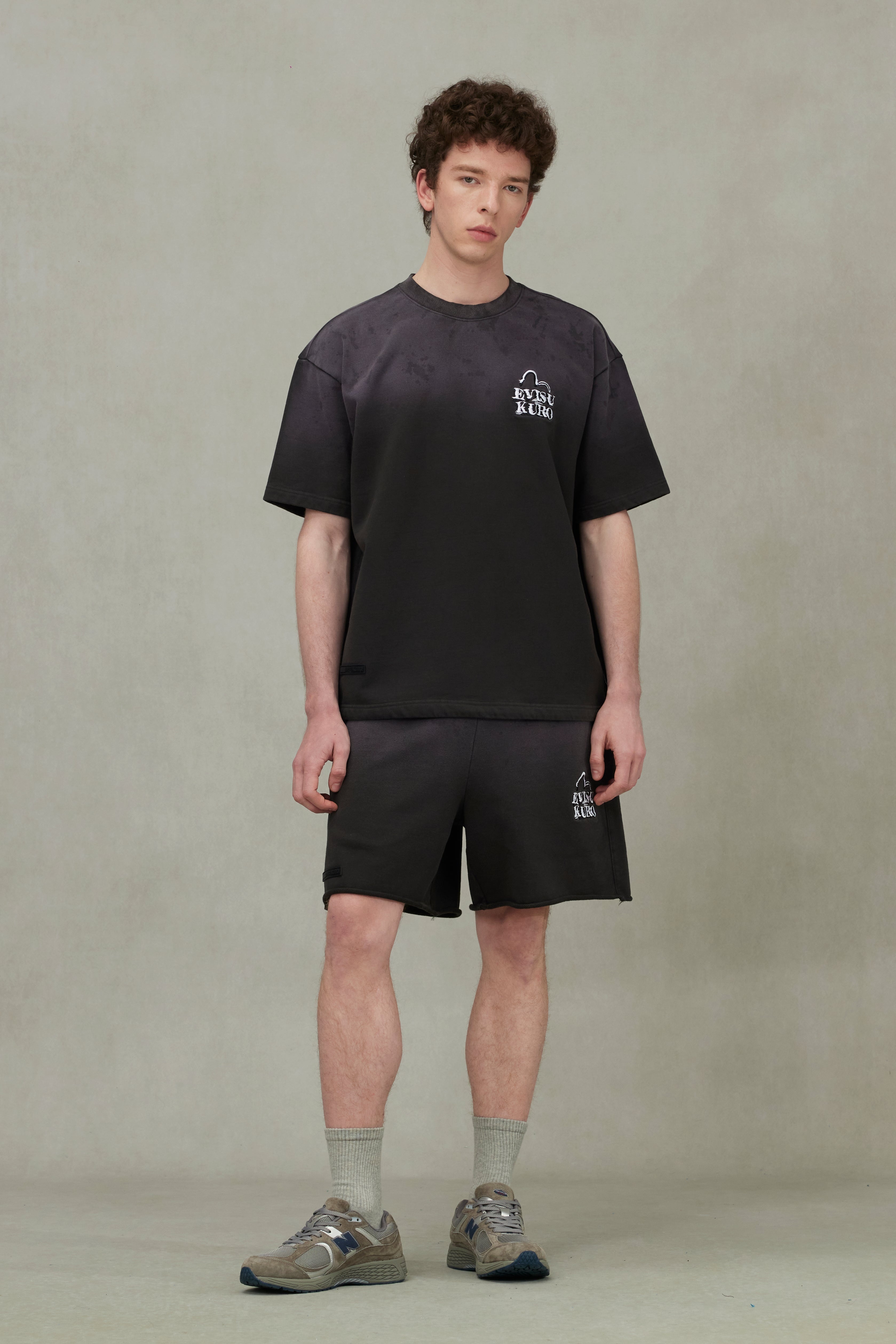 Seagull and Logo Embroidery Relax Fit Rock-Washed Sweatshorts - 3