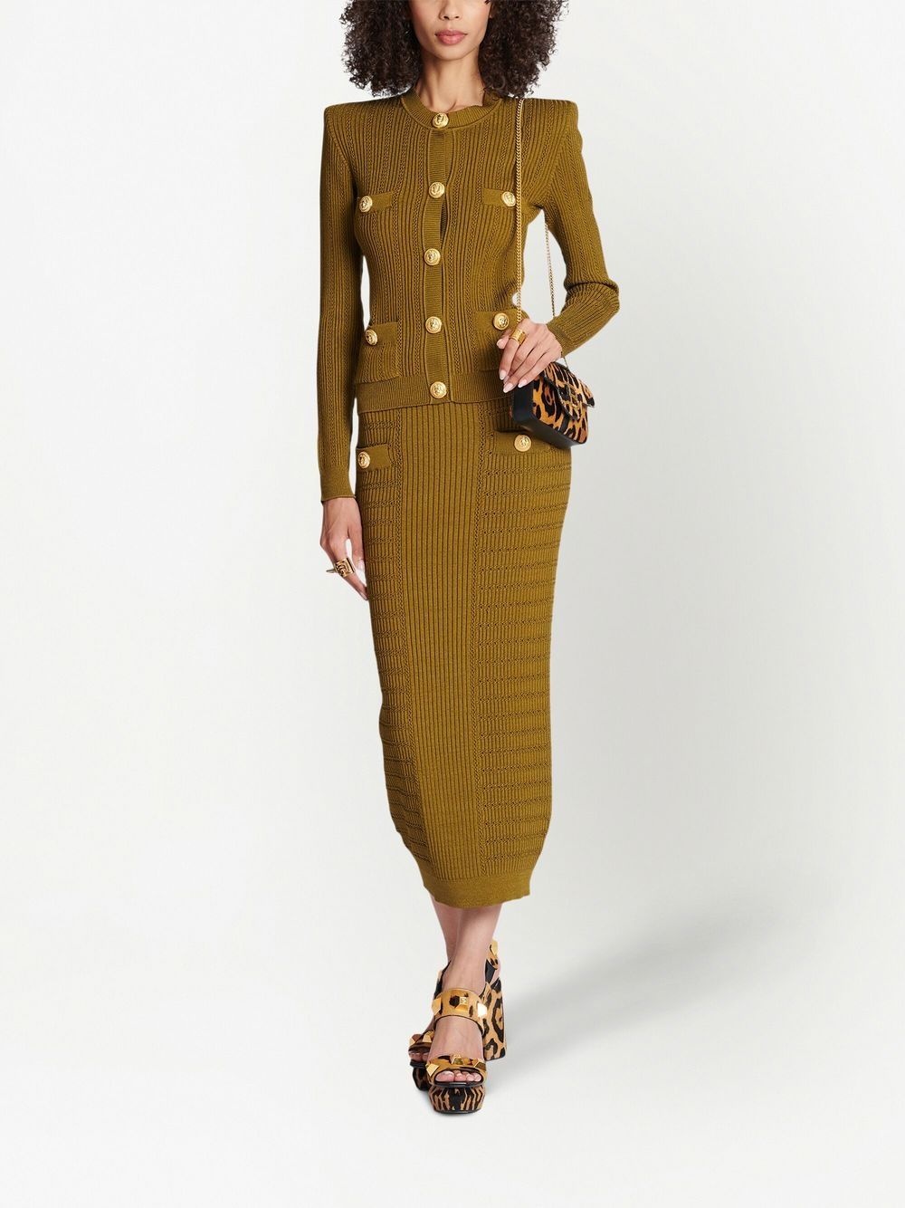 button-front knitted dress - 2