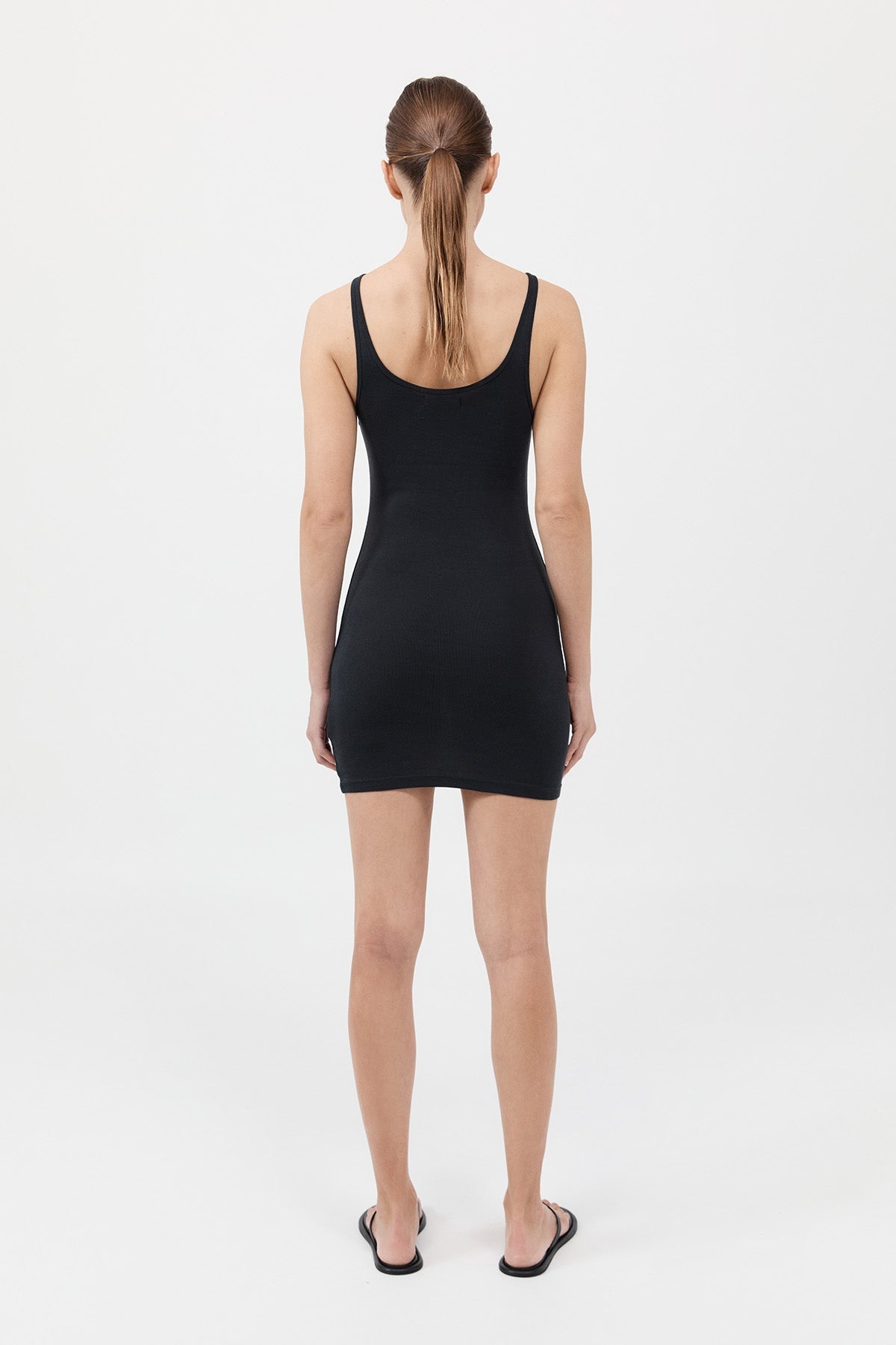 Organic Cotton Slip Dress - Black - 5