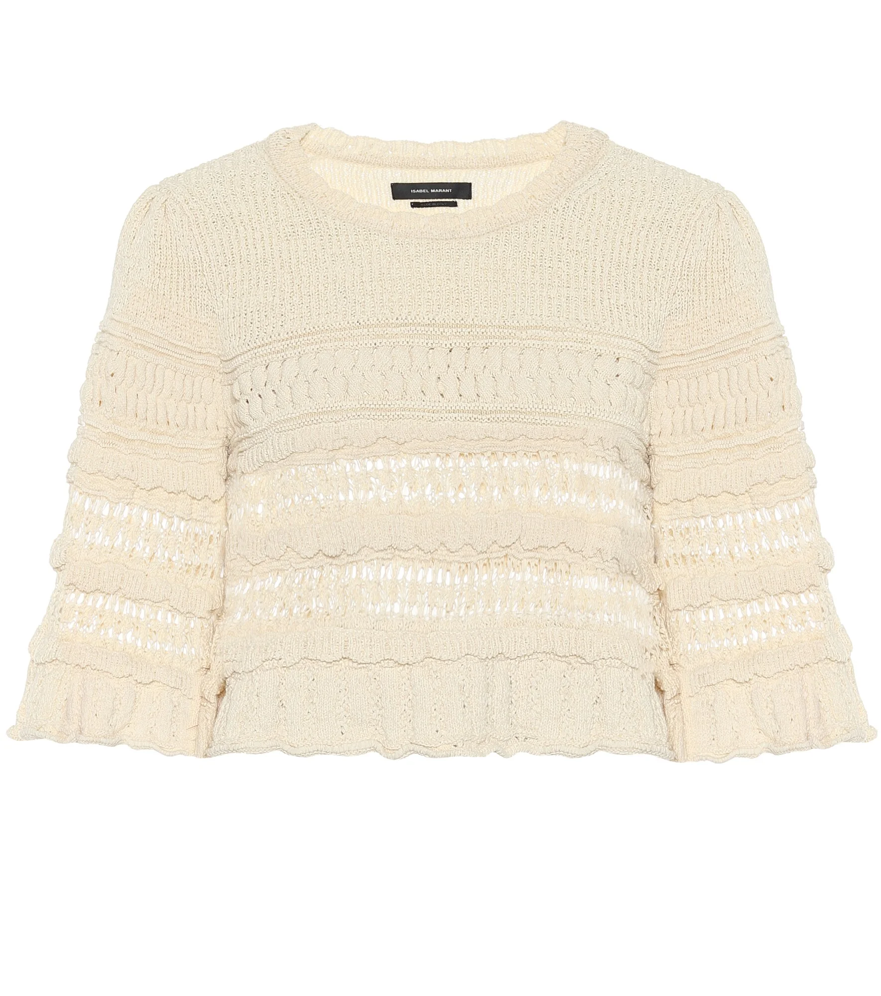 Friz cropped cotton-blend sweater - 1