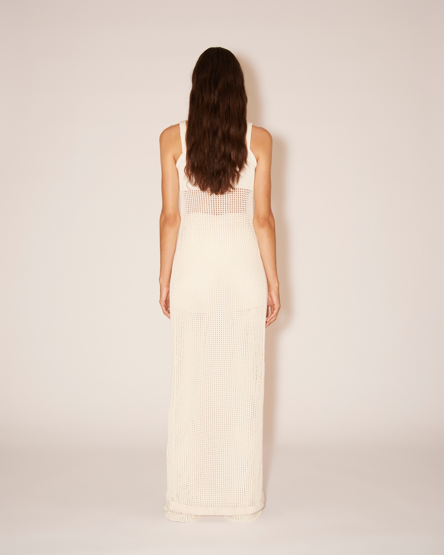 ELIANNE - Cotton-crochet textured dress - Creme - 5