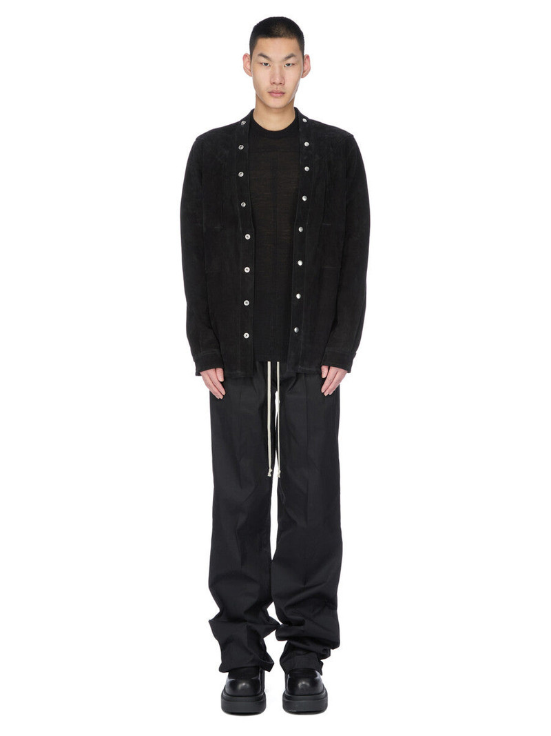 Rick Owens Black Concordians Larry Fogpocket Leather Overshirt outlook